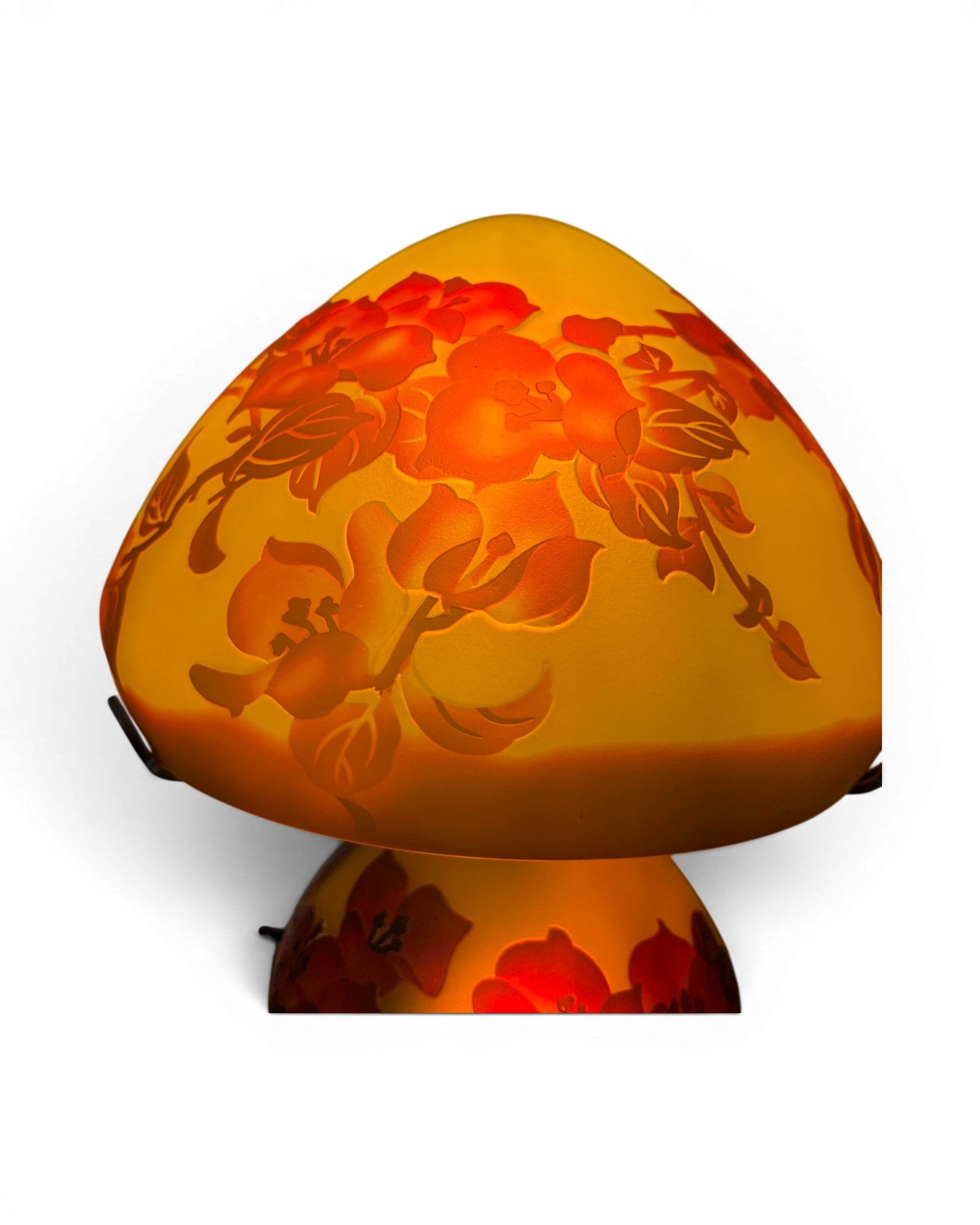 Art Nouveau Cameo Glass Table Lamp - Red