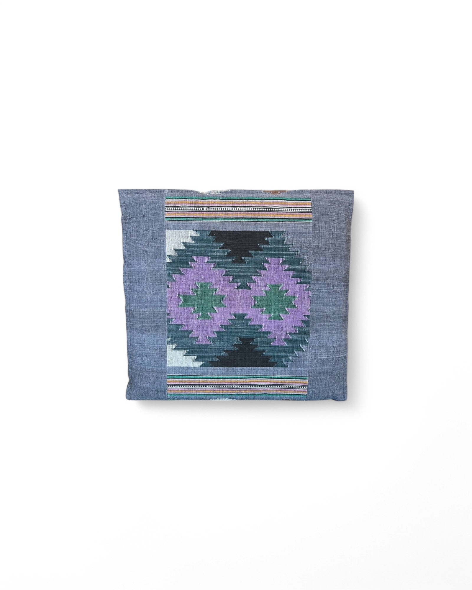 Patchwork Diamond Pattern Thai Weave White Oak Low Lounge Chair