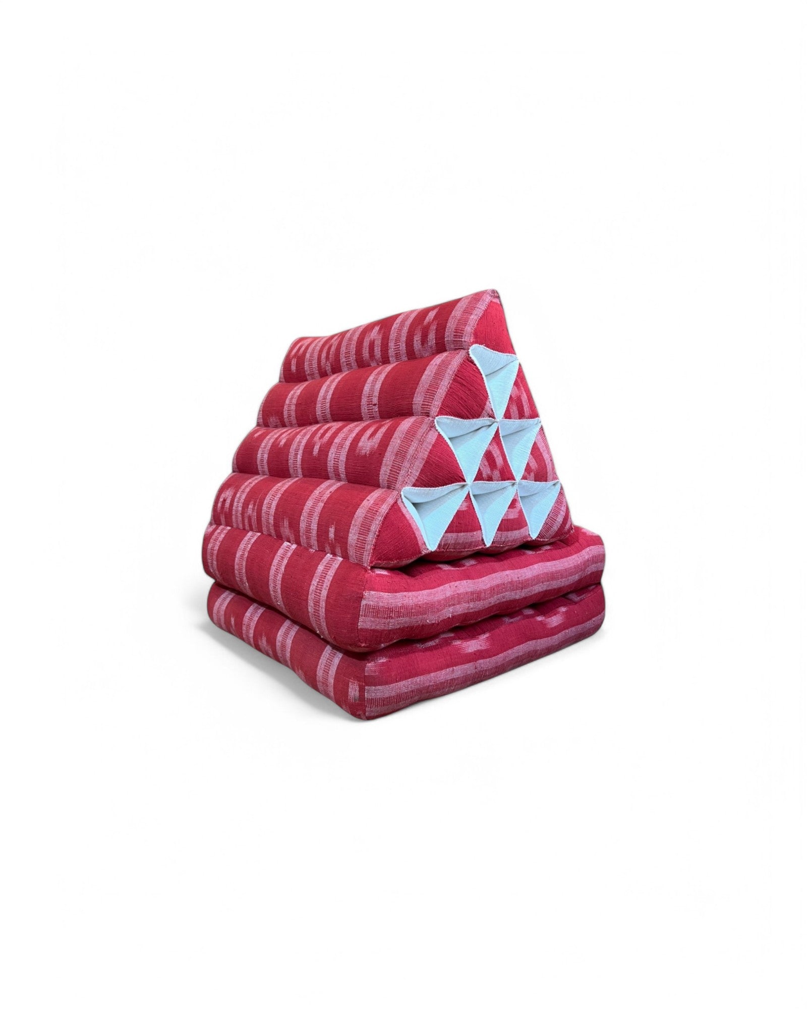 Red & White Thai Weave Pattern Triangle Cushion