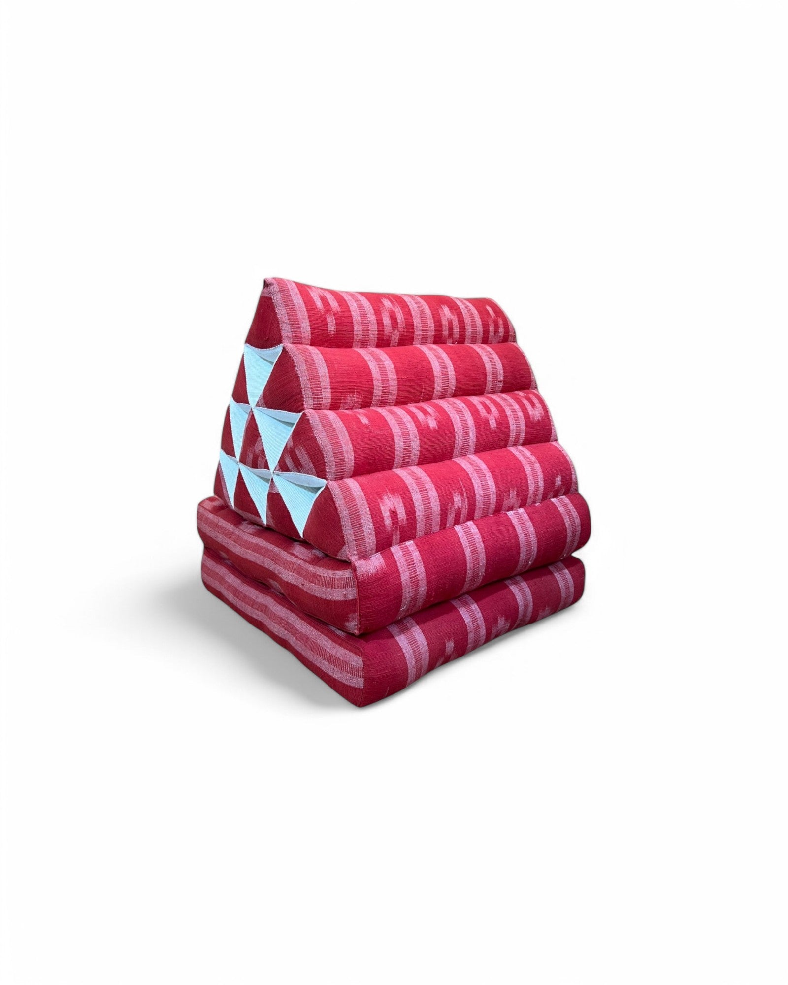Red & White Thai Weave Pattern Triangle Cushion