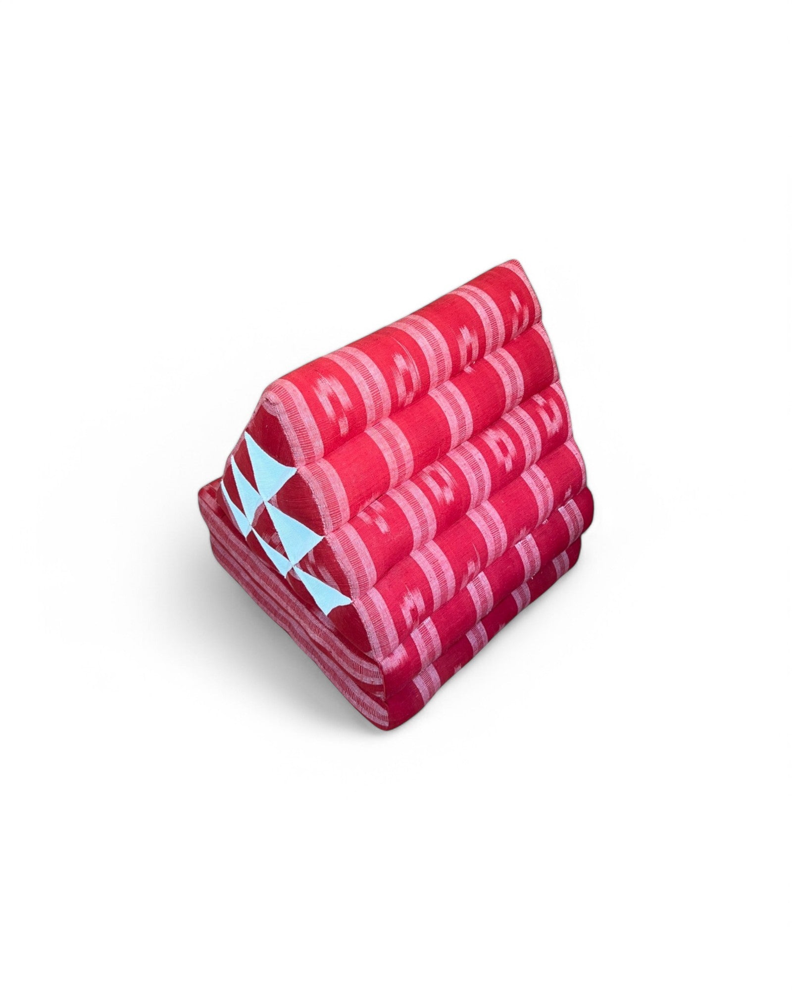 Red & White Thai Weave Pattern Triangle Cushion