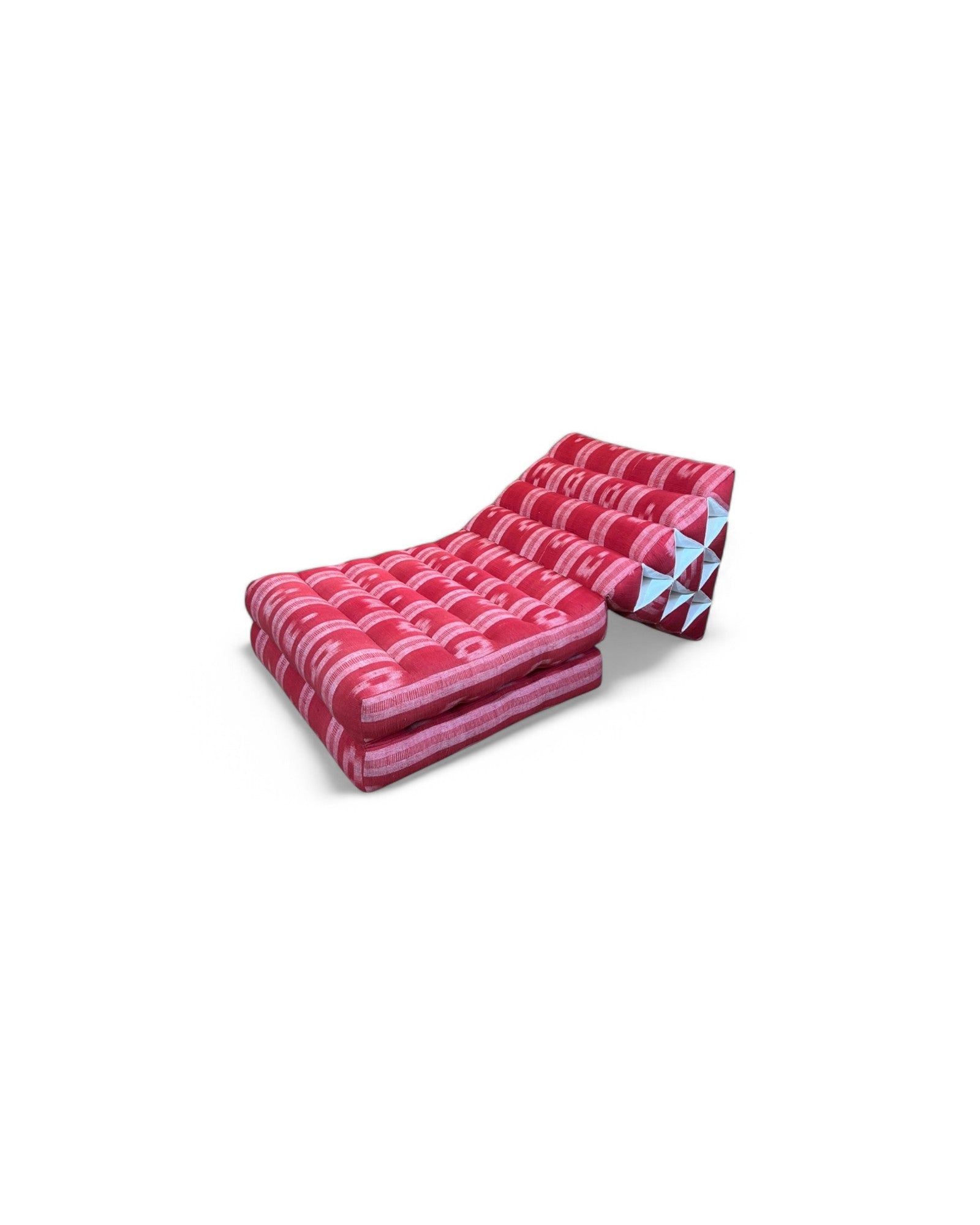 Red & White Thai Weave Pattern Triangle Cushion