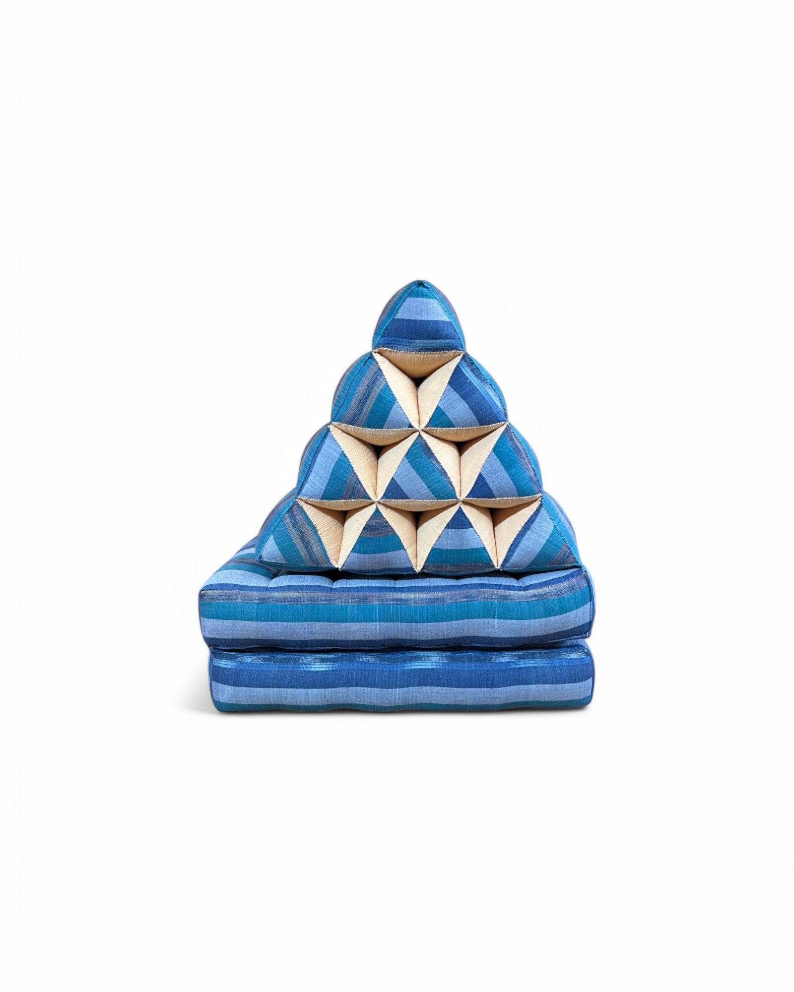 Purple & Green Thai Weave Triangle Cushion