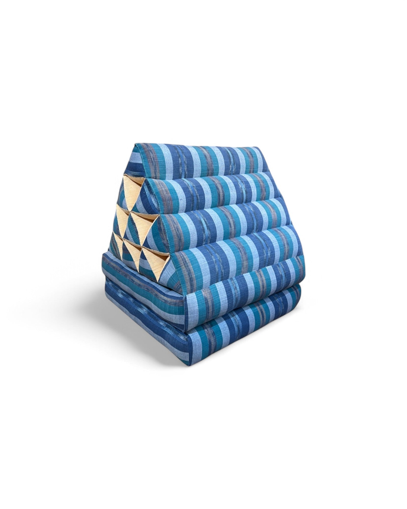 Purple & Green Thai Weave Triangle Cushion