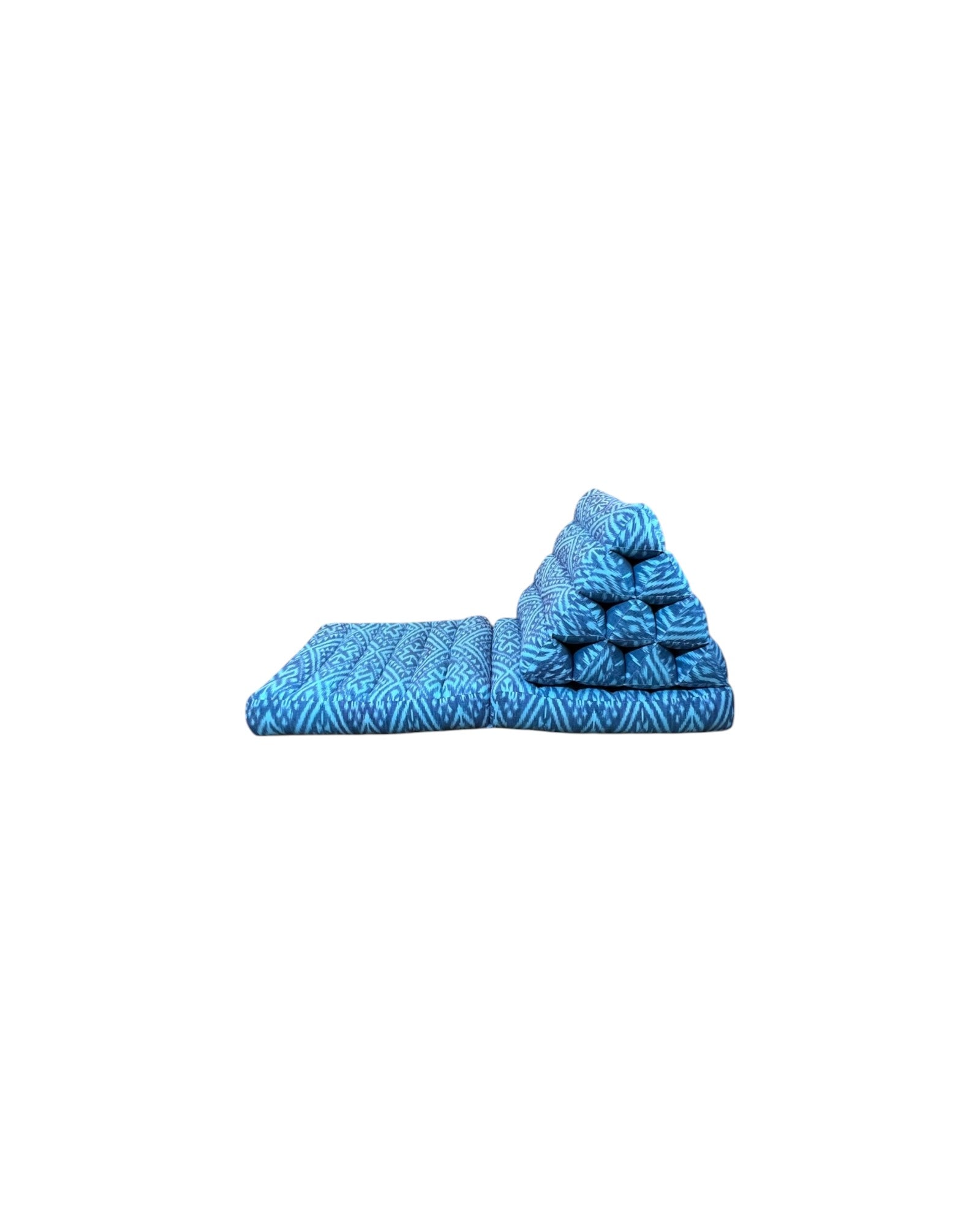 Ikat Sky Blue Thai Weave Triangle Cushion