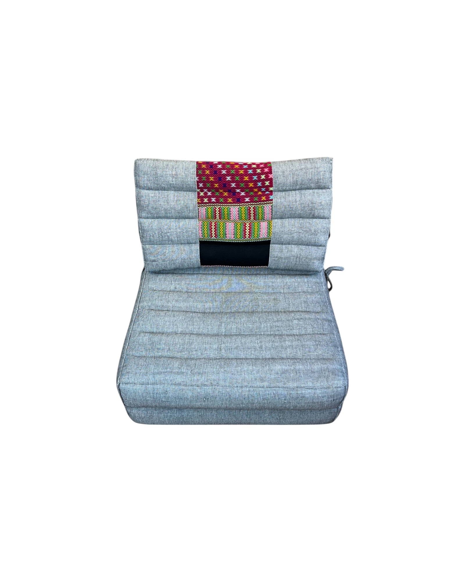 Hilltribe Pattern Grey Thai Weave Long Strap Triangle Cushion