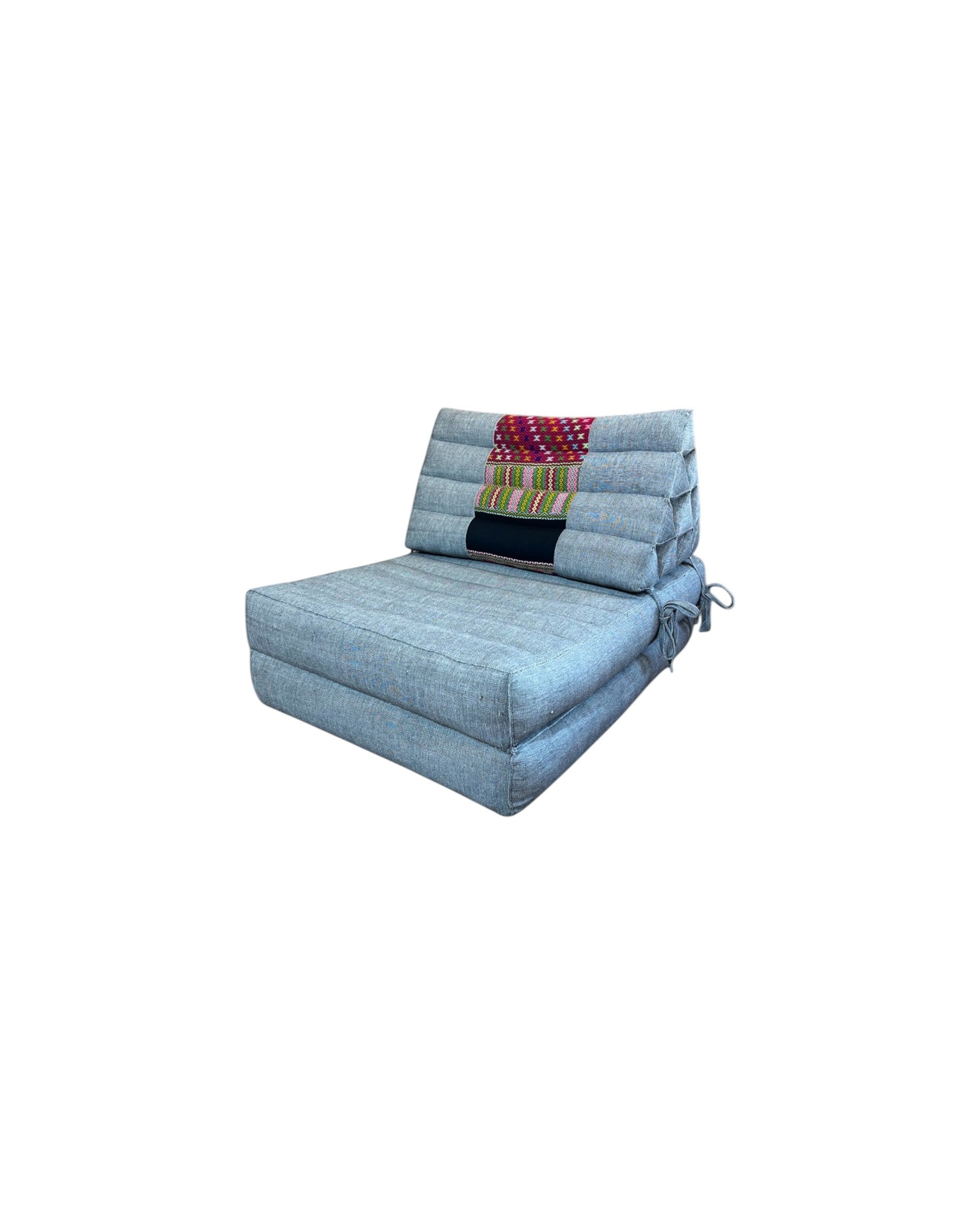 Hilltribe Pattern Grey Thai Weave Long Strap Triangle Cushion