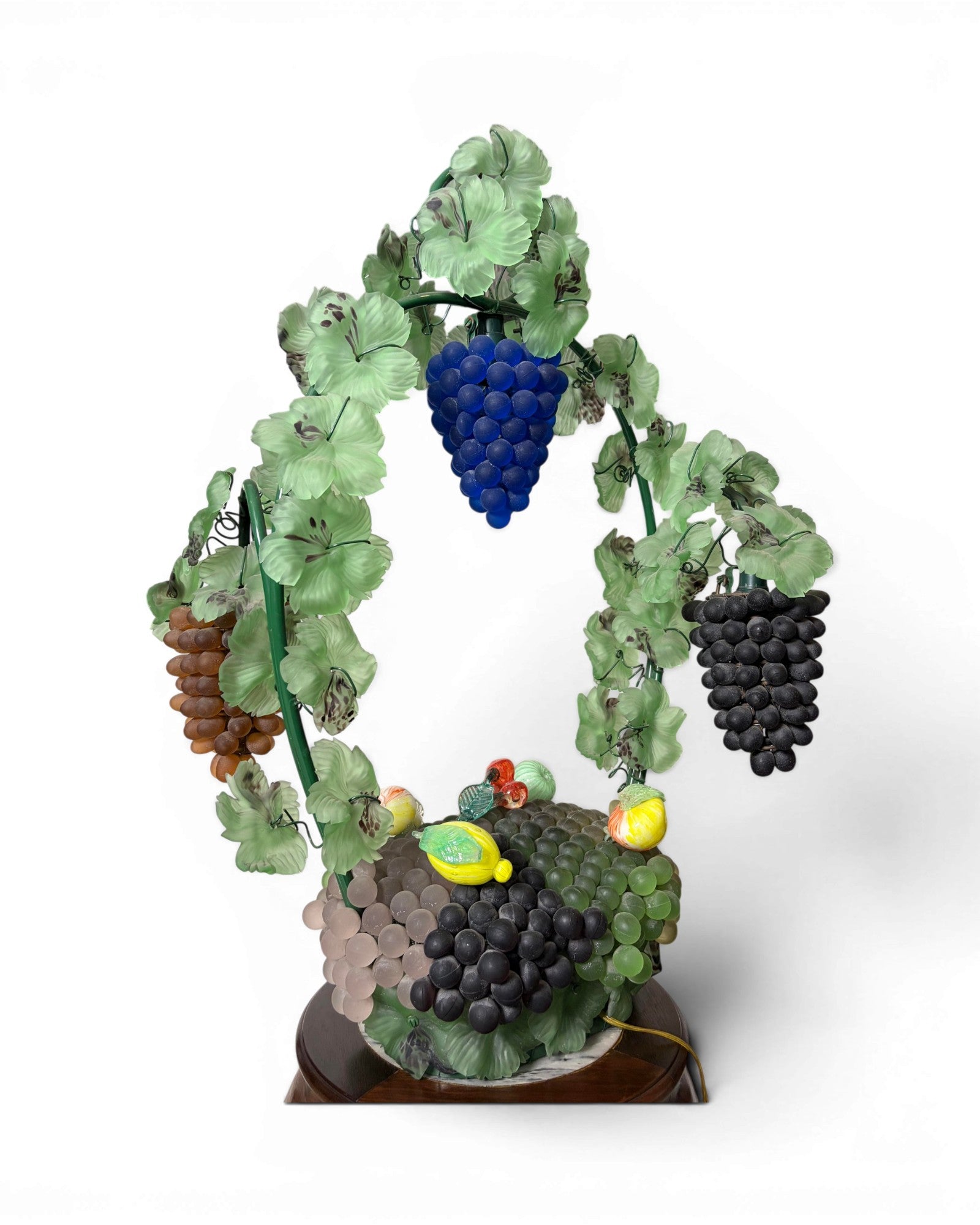 Vintage Murano Glass Fruit Basket Lamp