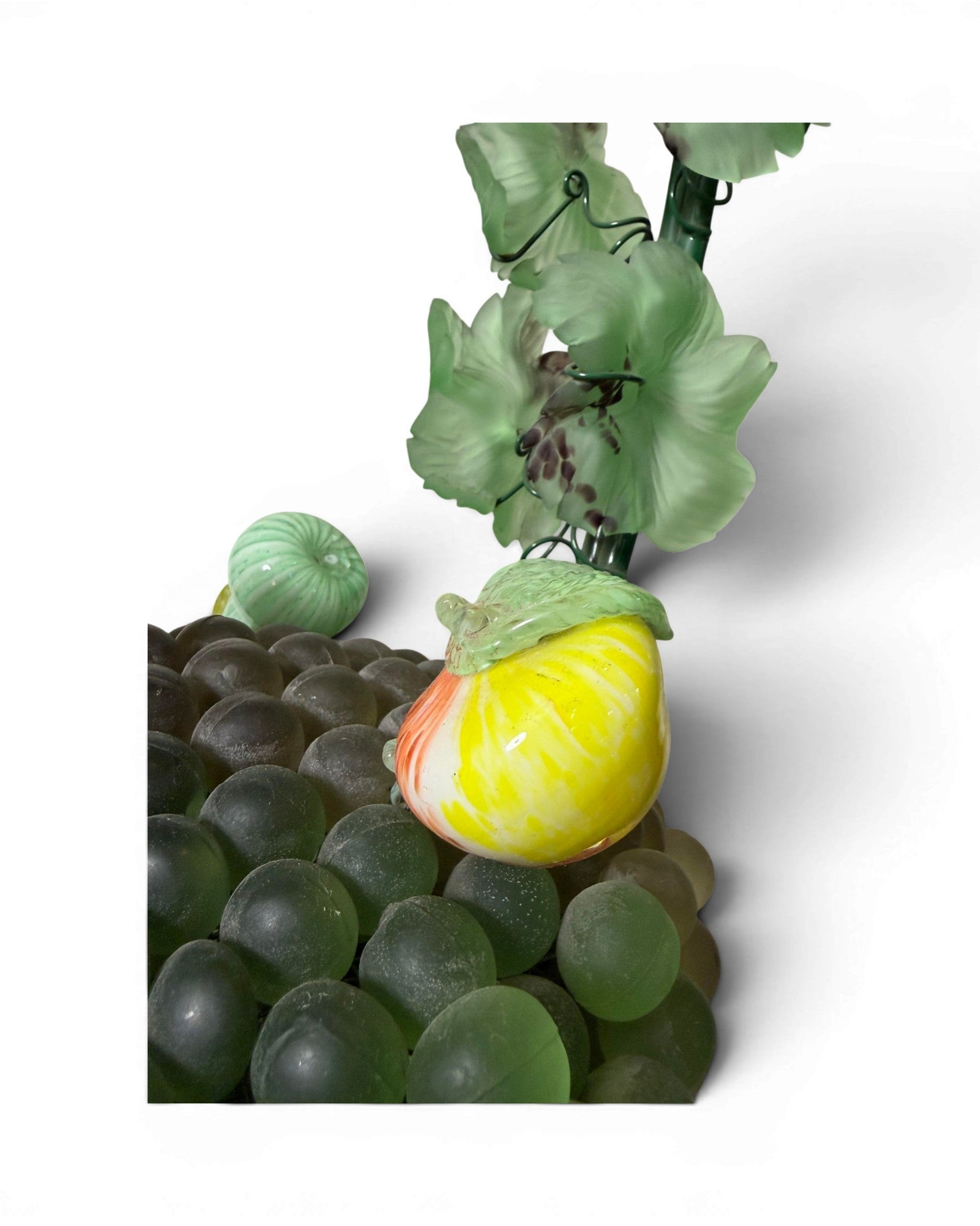 Vintage Murano Glass Fruit Basket Lamp