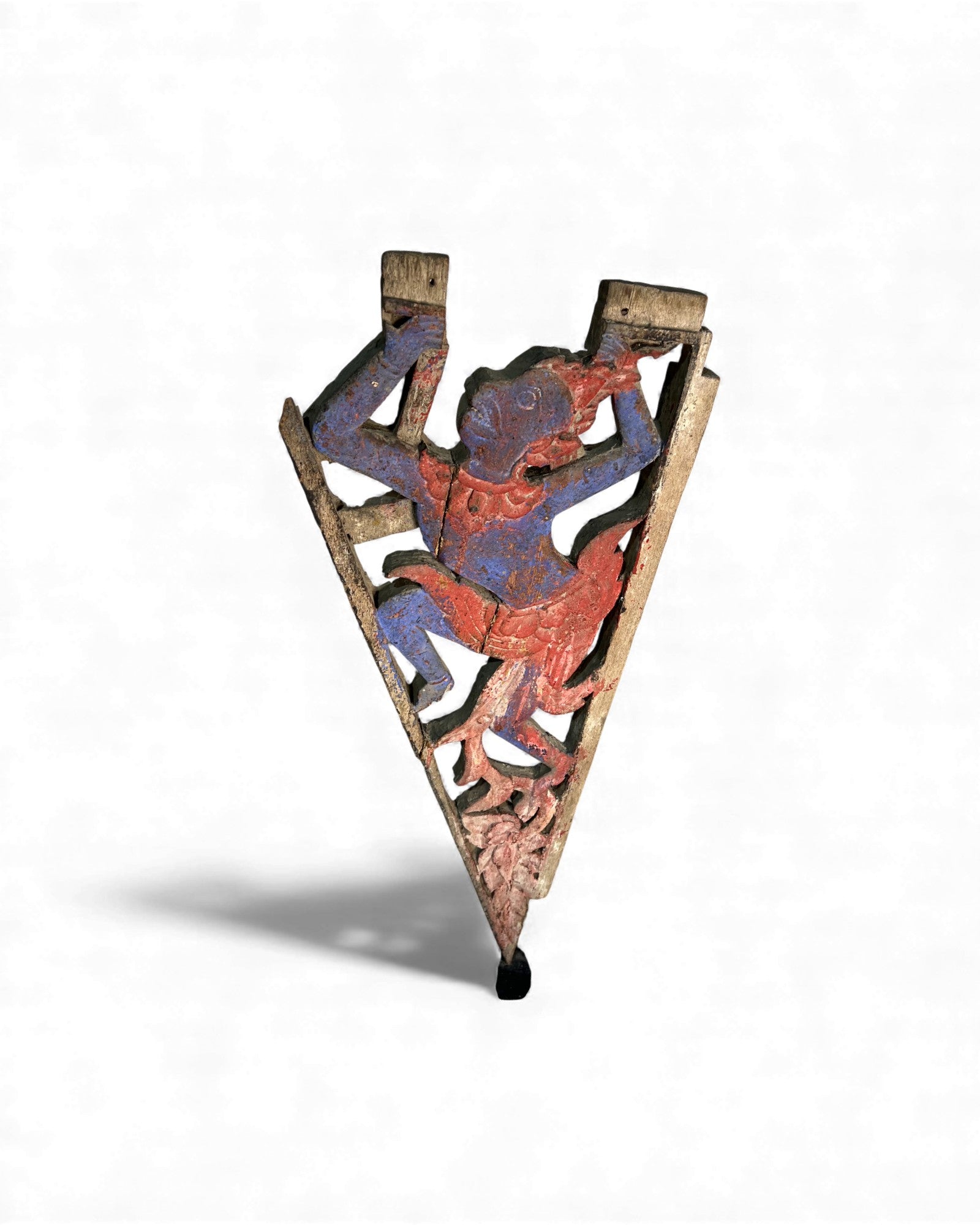 Thai Lanna Temple Eave Bracket with Hanuman Figure - Surround Living - 5