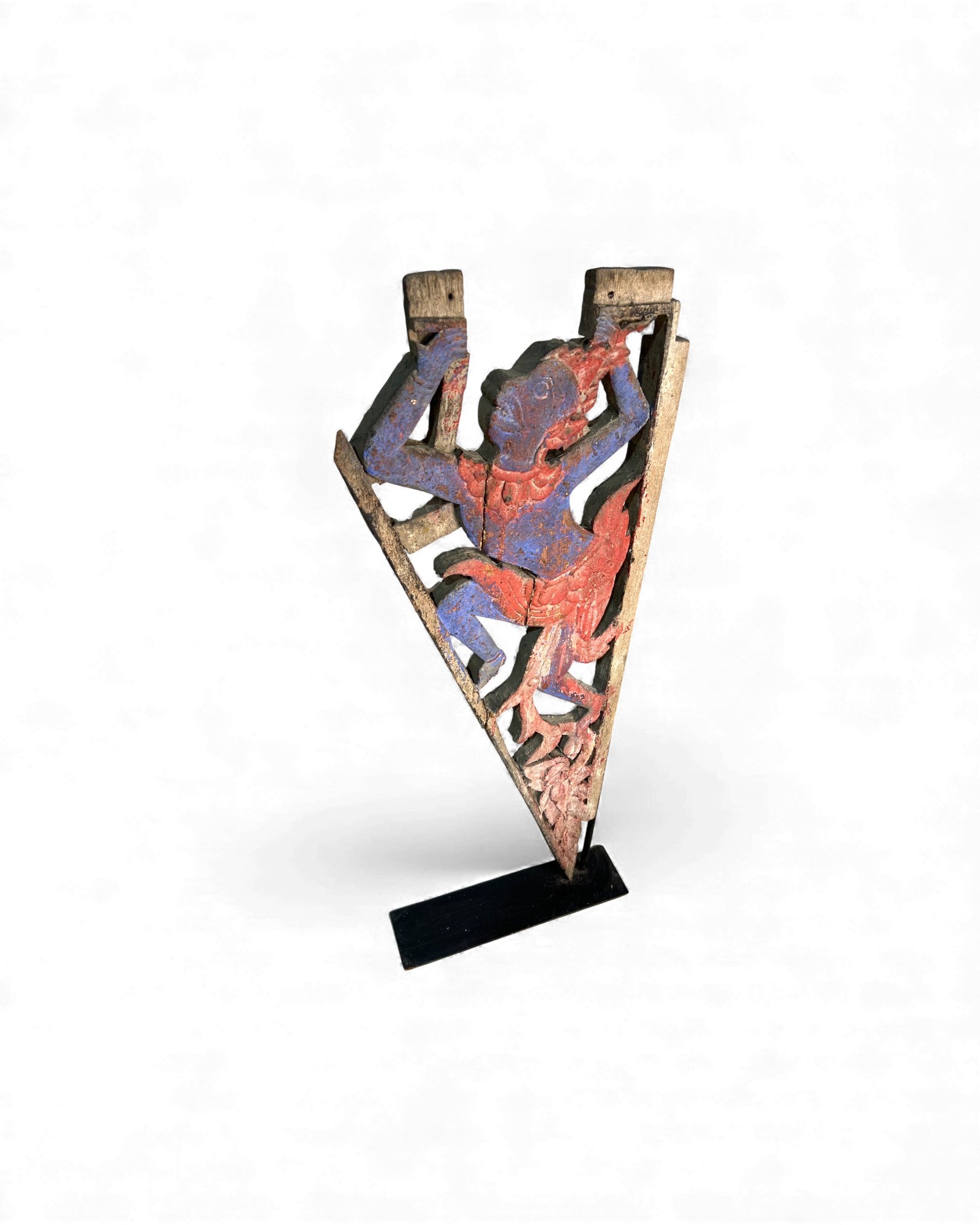 Thai Lanna Temple Eave Bracket with Hanuman Figure - Surround Living - 6