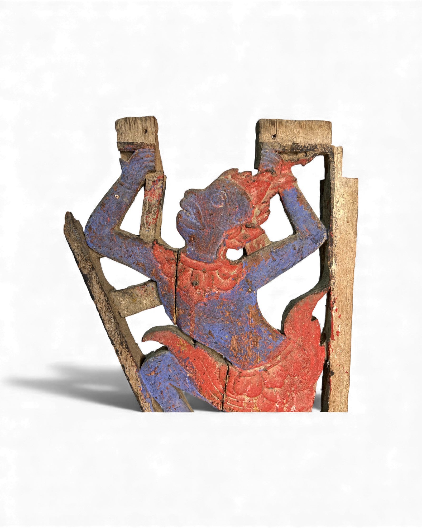 Thai Lanna Temple Eave Bracket with Hanuman Figure - Surround Living - 7