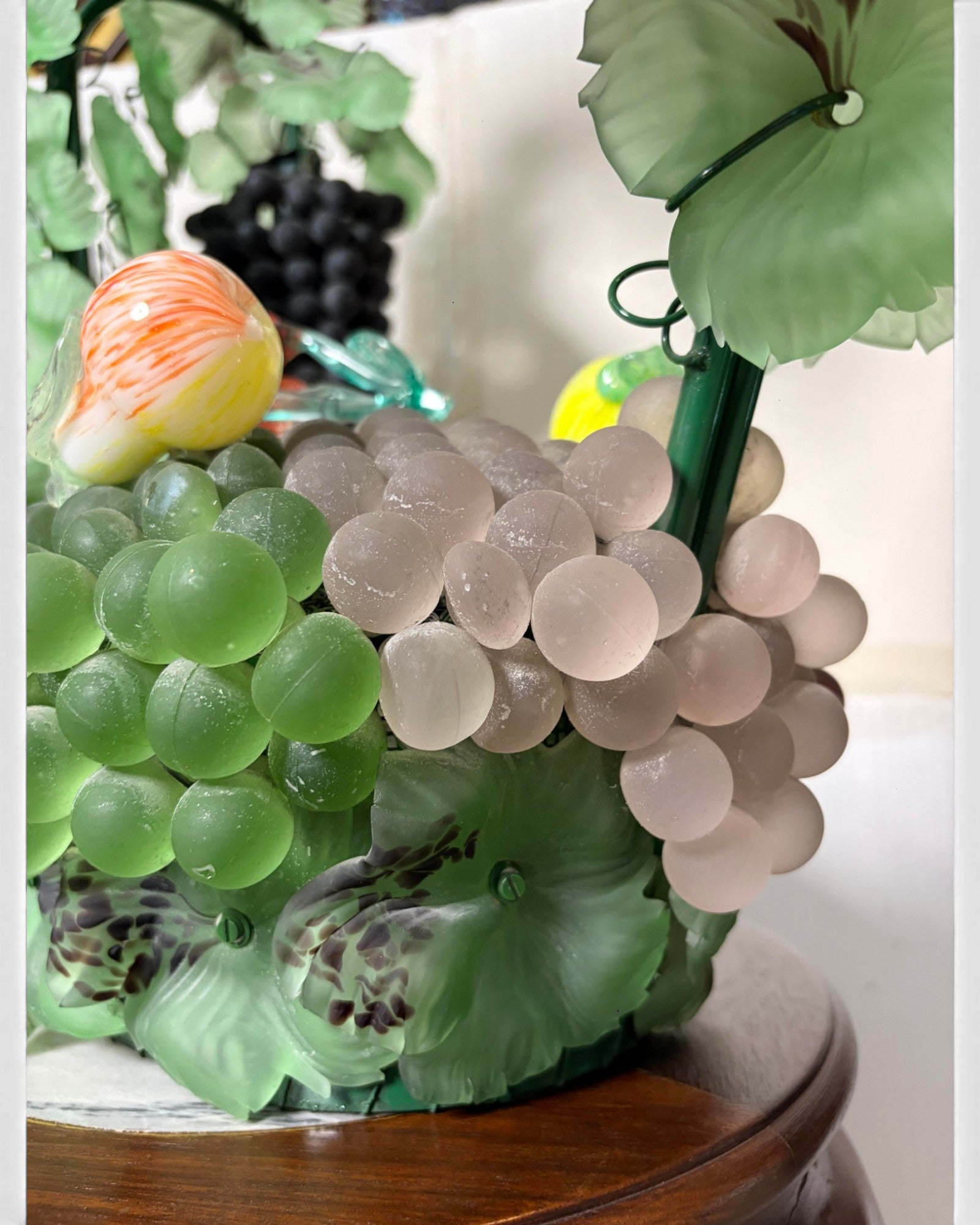 Vintage Murano Glass Fruit Basket Lamp
