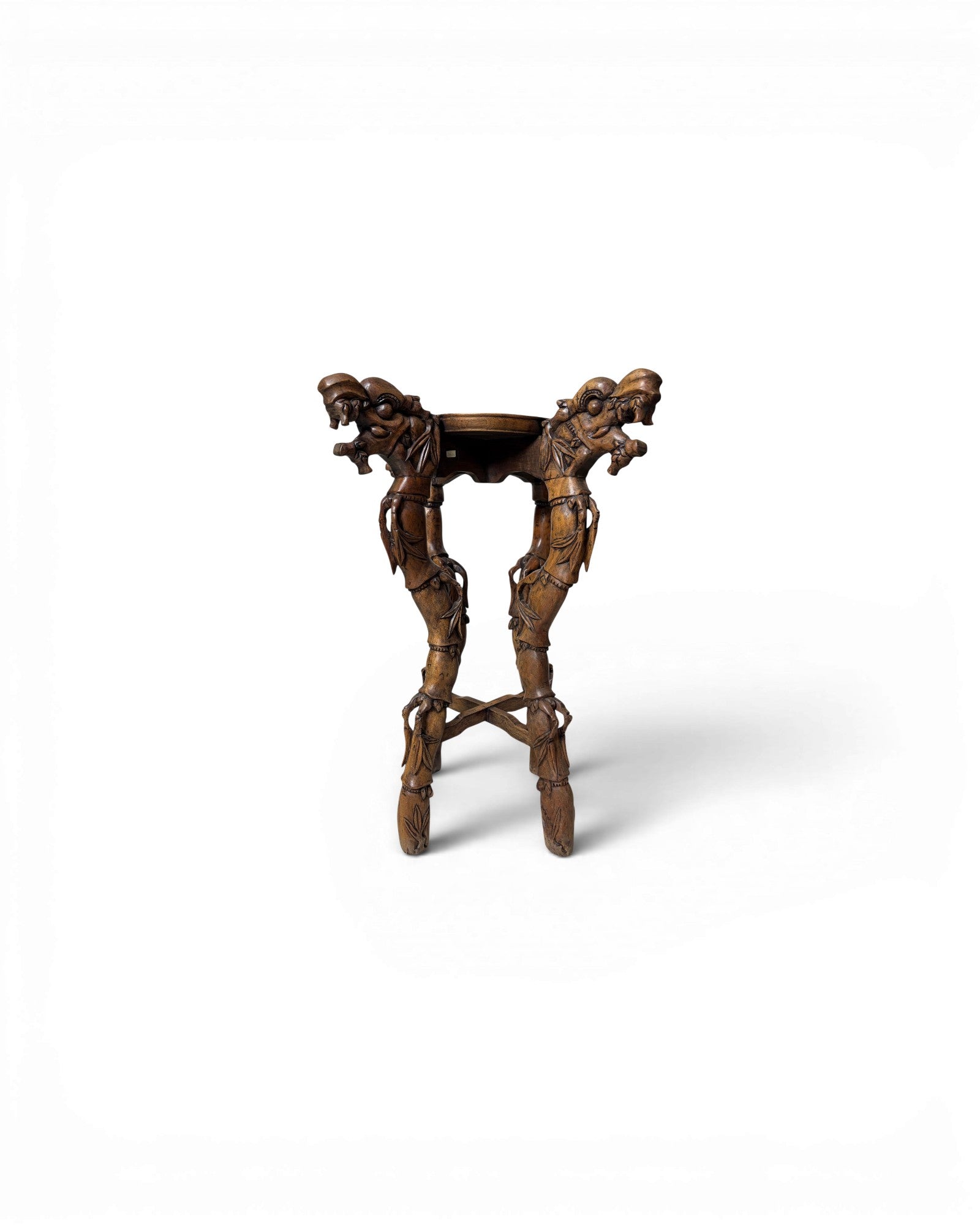 Vintage Chinese Carved Wooden Plant Stand