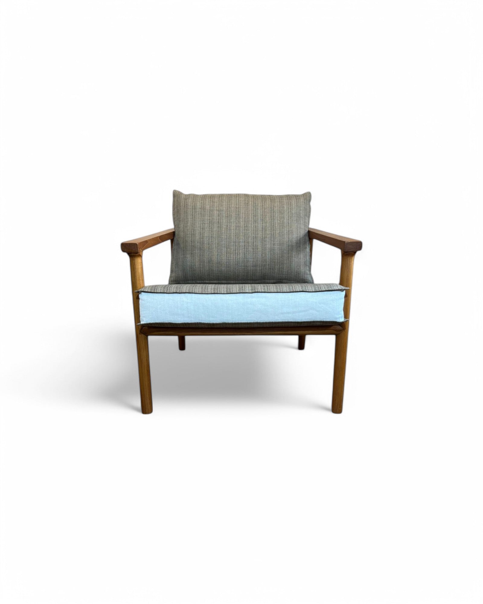 Wheat & Cream Thai Weave Teak Wood Armchair
