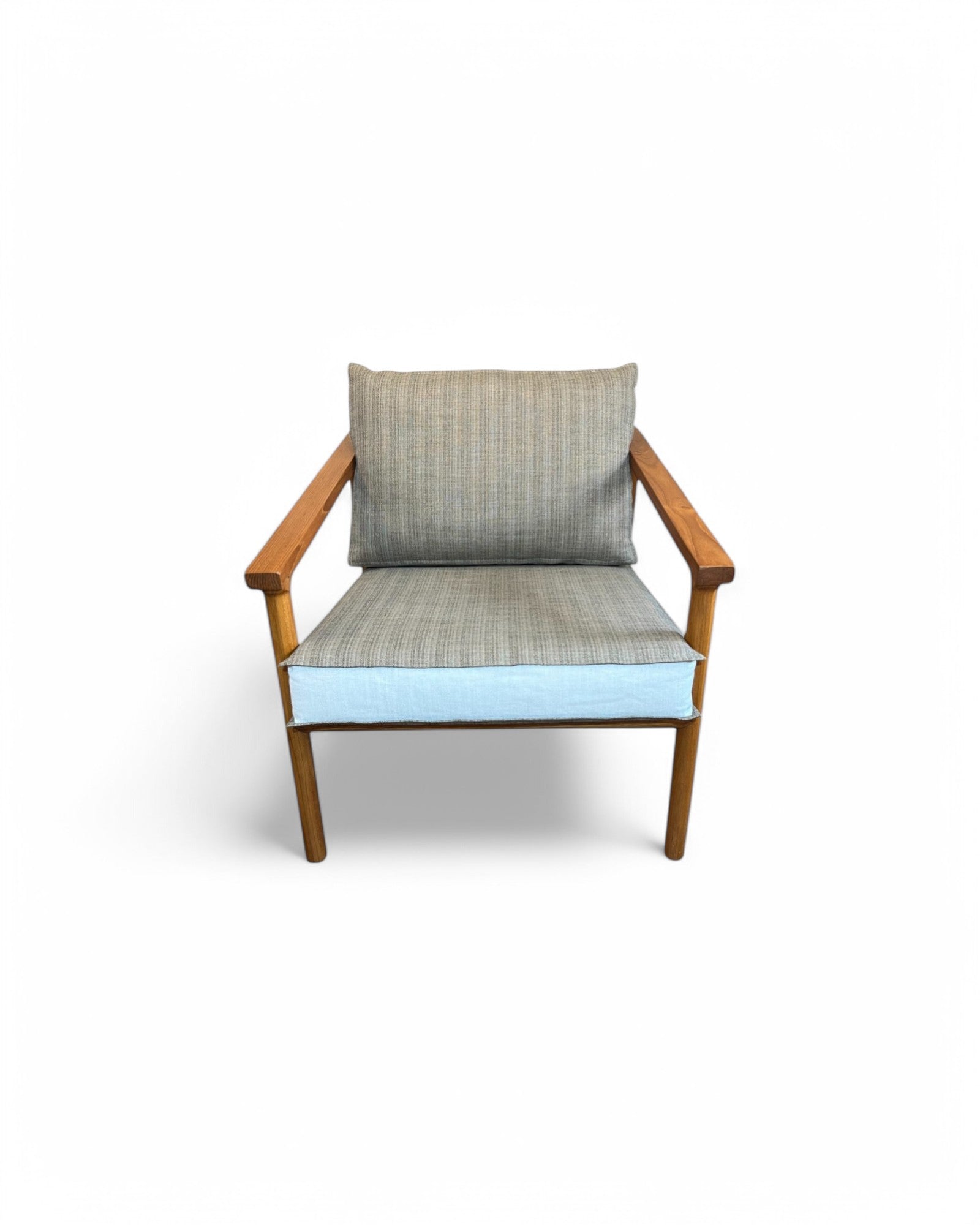 Wheat & Cream Thai Weave Teak Wood Armchair