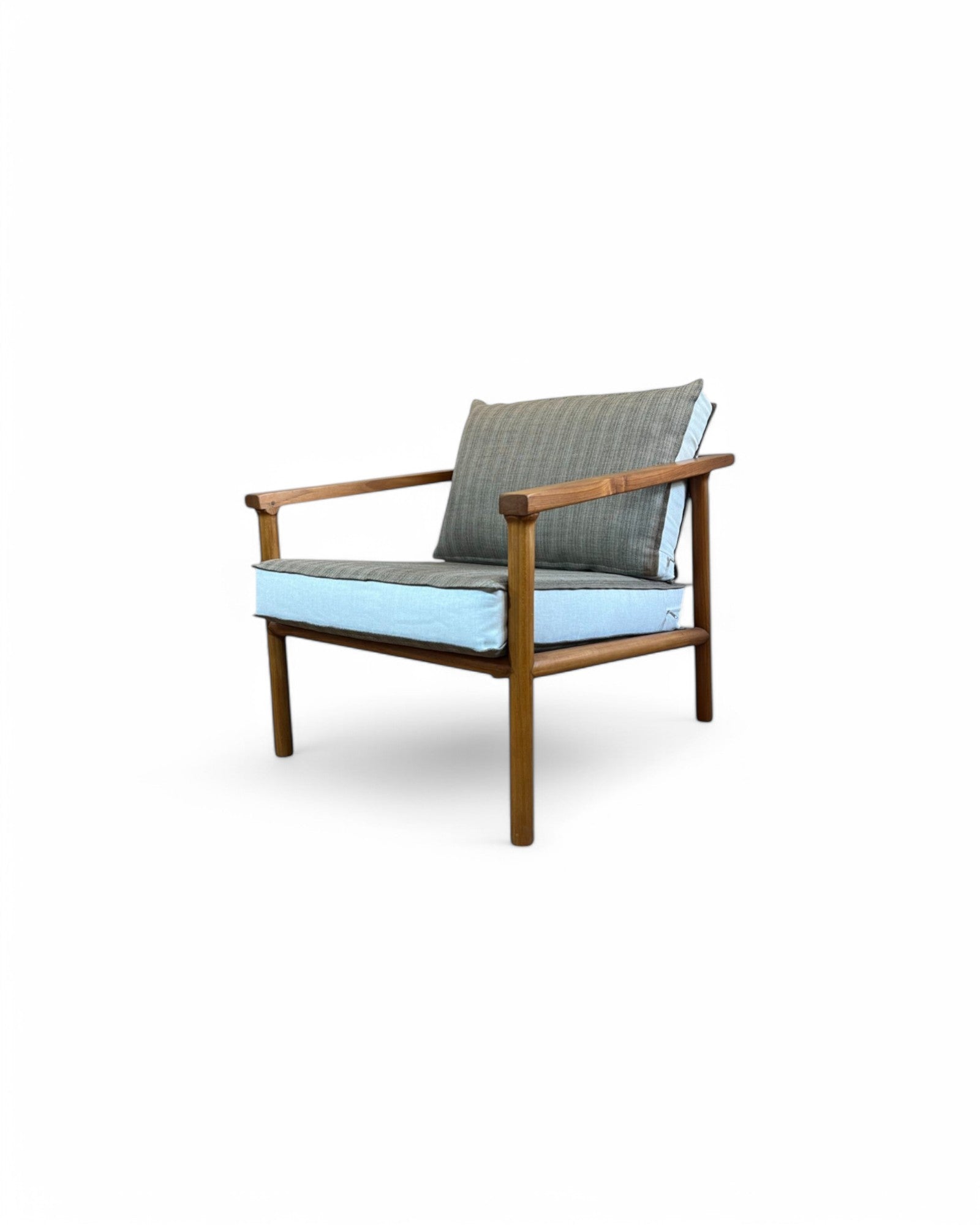 Wheat & Cream Thai Weave Teak Wood Armchair