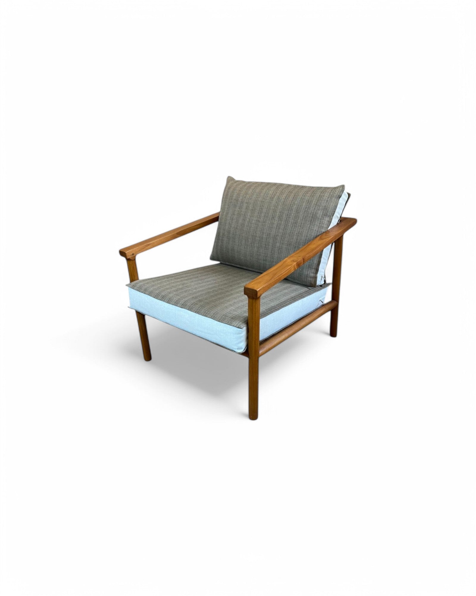 Wheat & Cream Thai Weave Teak Wood Armchair