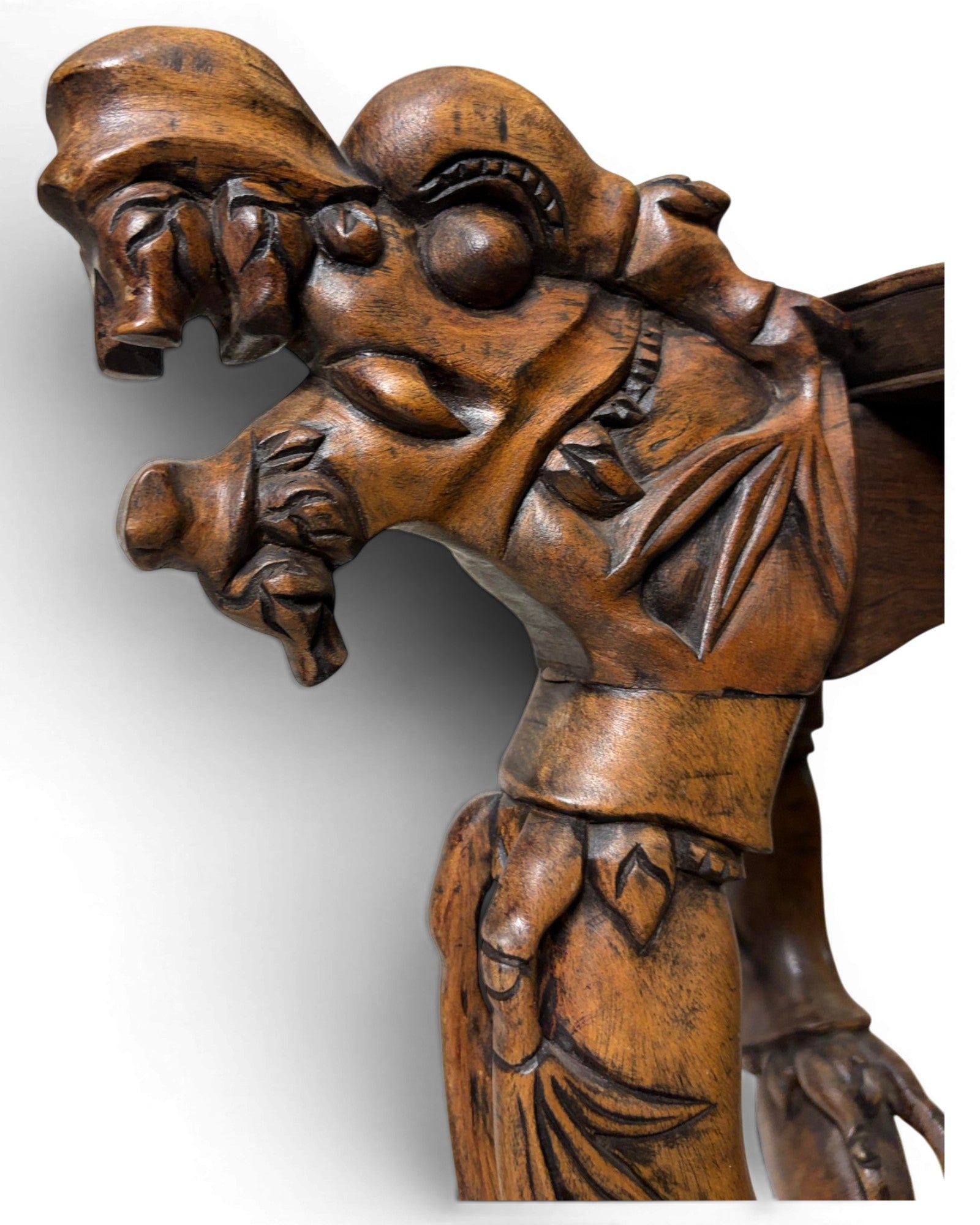 Vintage Chinese Carved Wooden Plant Stand
