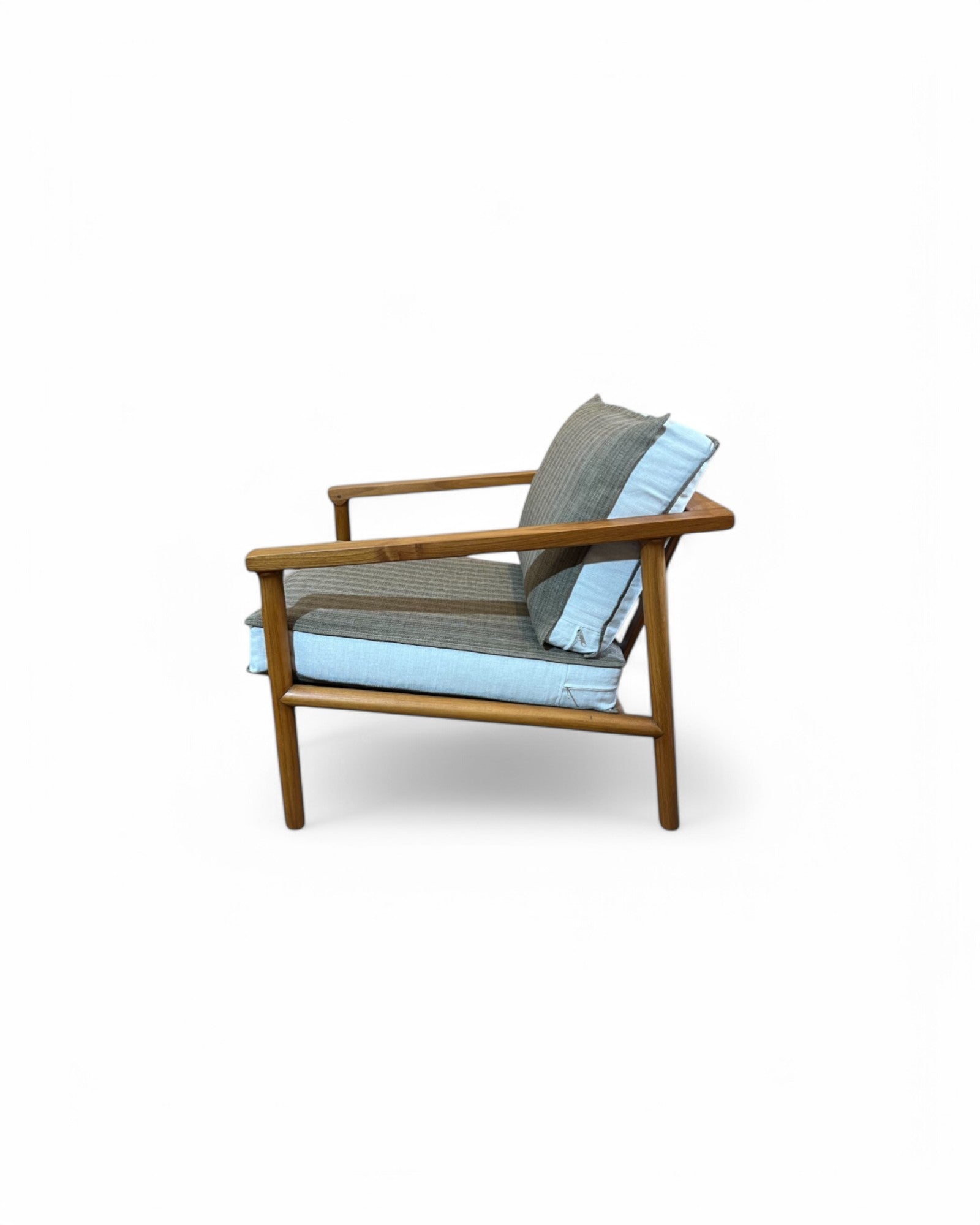 Wheat & Cream Thai Weave Teak Wood Armchair