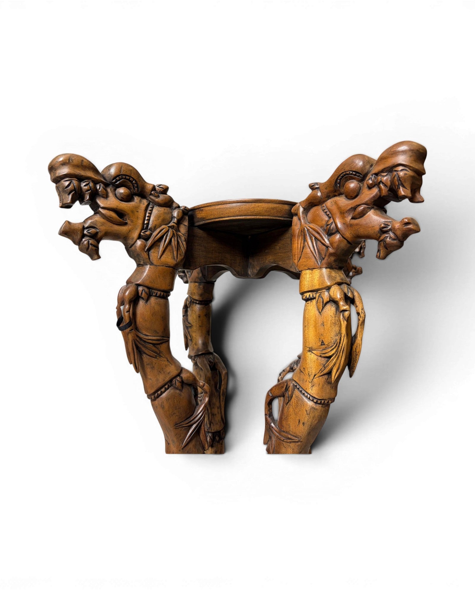 Vintage Chinese Carved Wooden Plant Stand