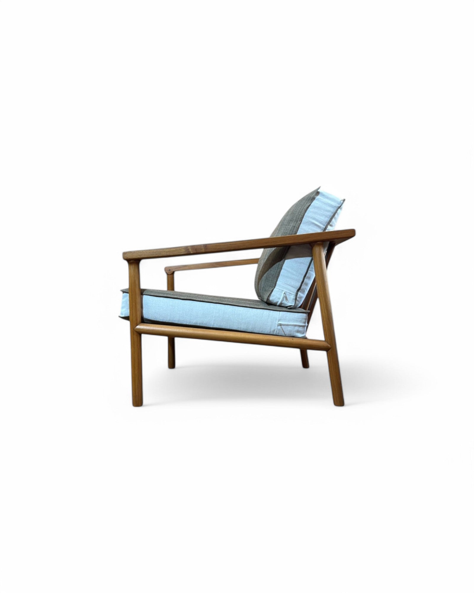 Wheat & Cream Thai Weave Teak Wood Armchair