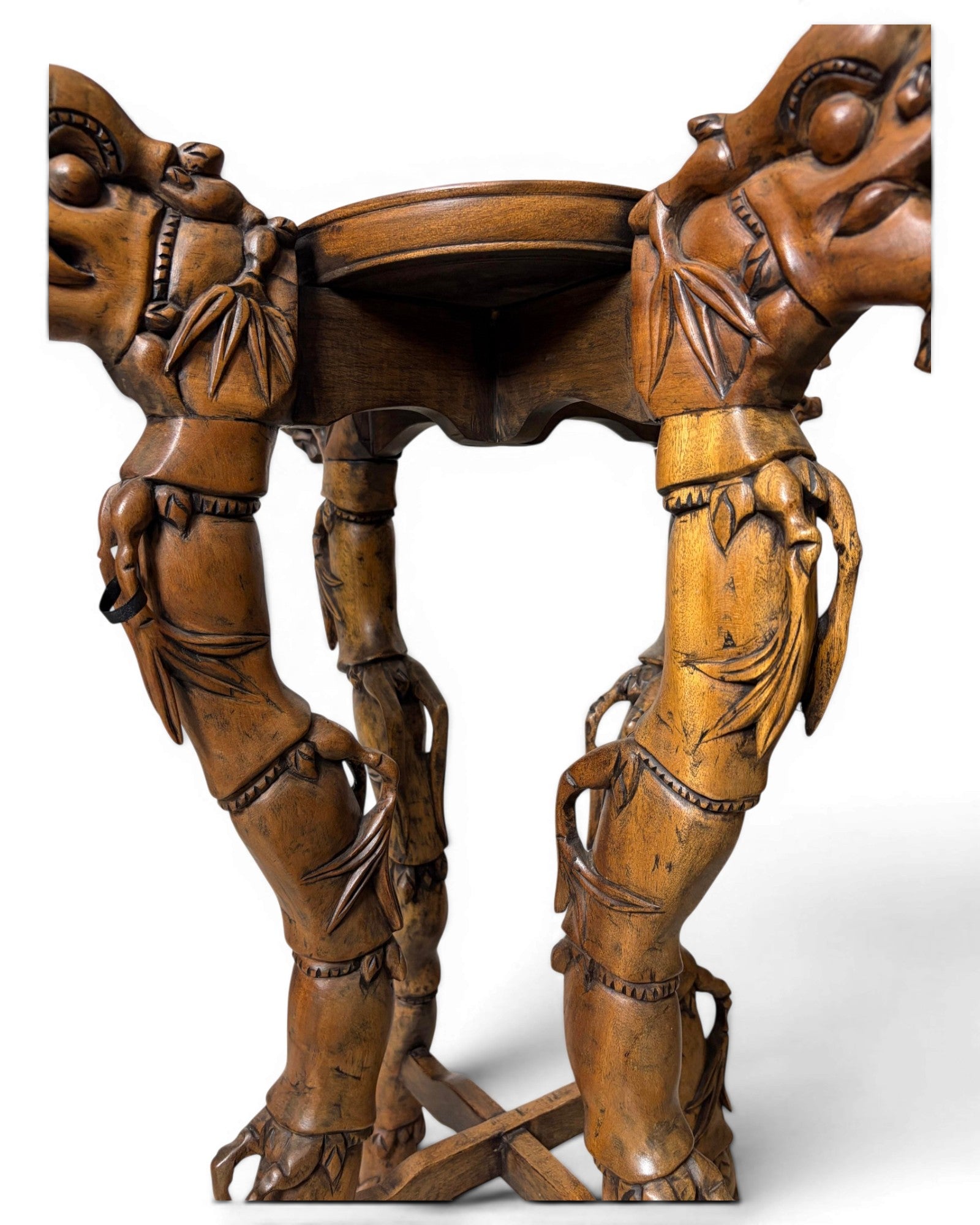 Vintage Chinese Carved Wooden Plant Stand