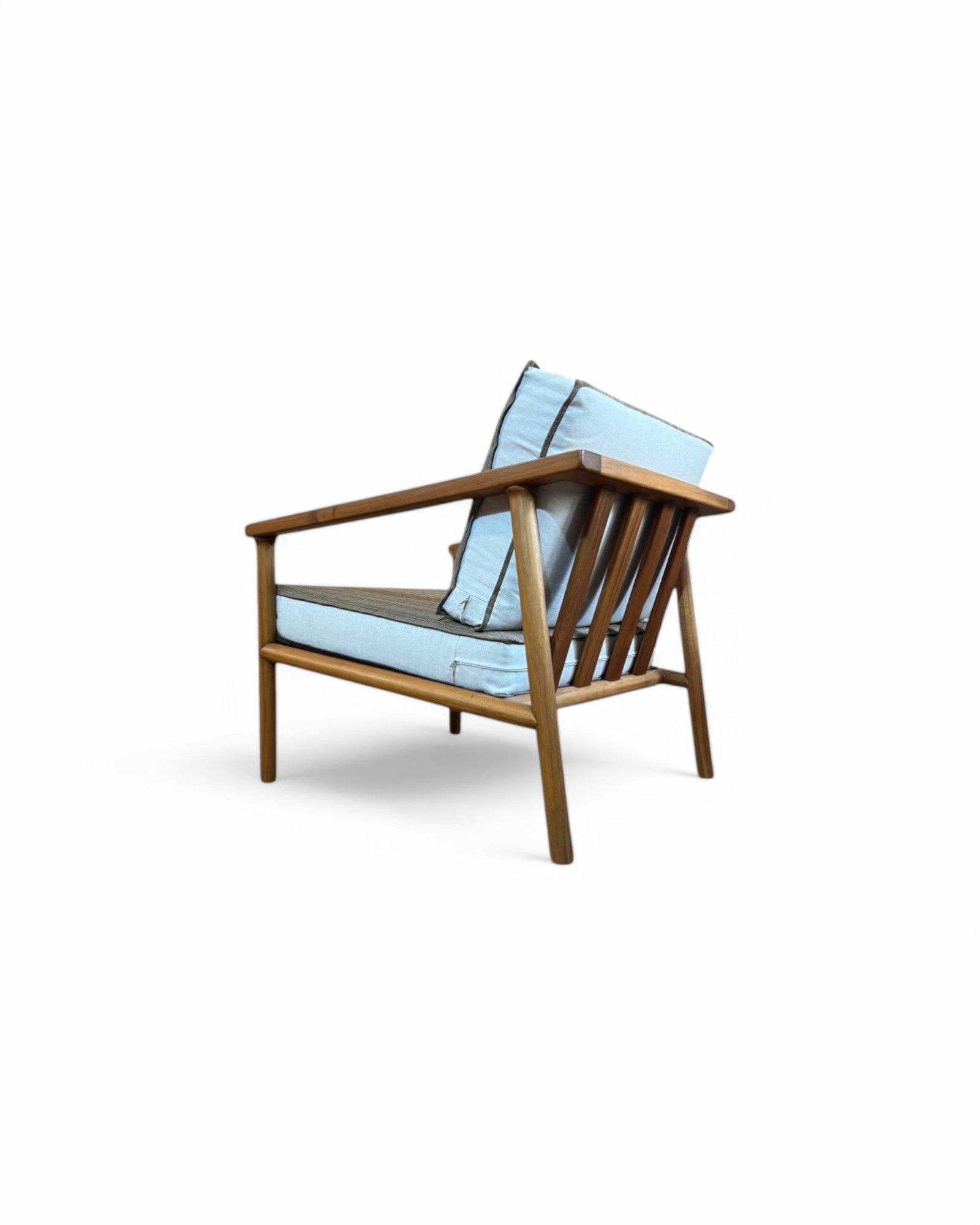 Wheat & Cream Thai Weave Teak Wood Armchair