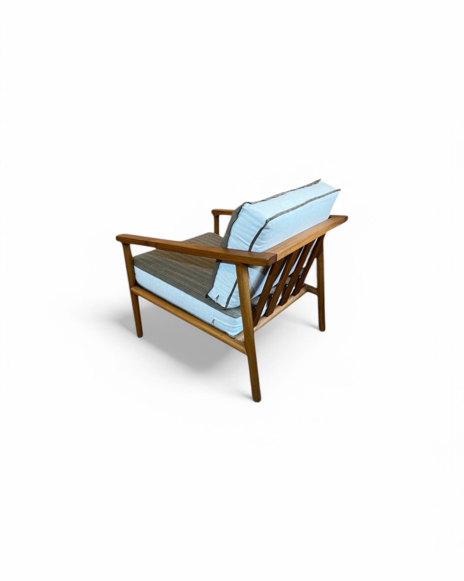 Wheat & Cream Thai Weave Teak Wood Armchair