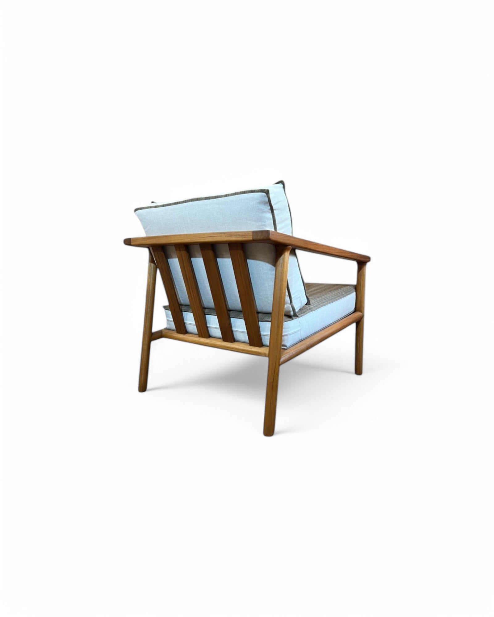 Wheat & Cream Thai Weave Teak Wood Armchair