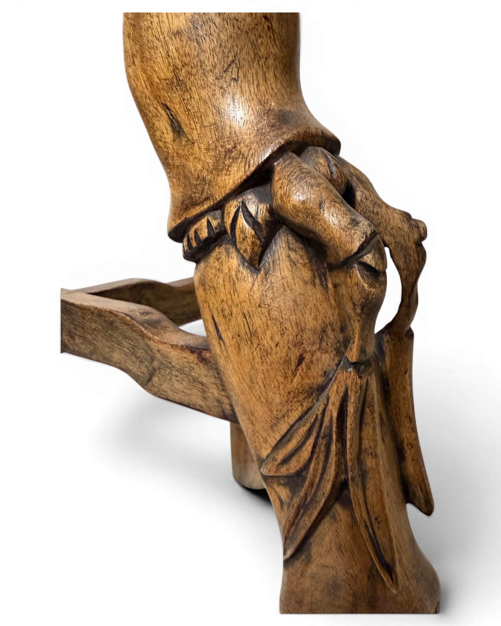 Vintage Chinese Carved Wooden Plant Stand