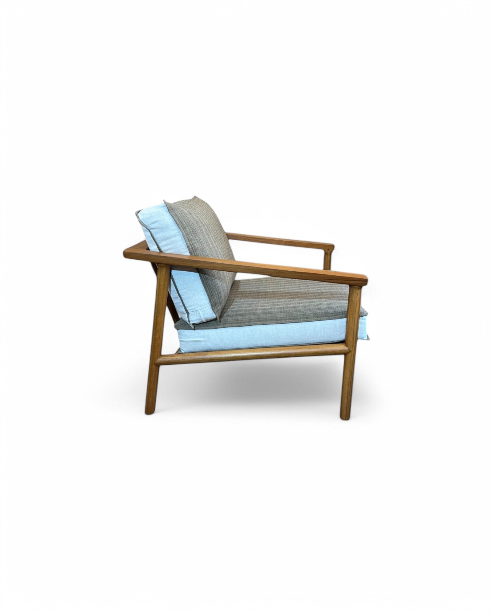 Wheat & Cream Thai Weave Teak Wood Armchair