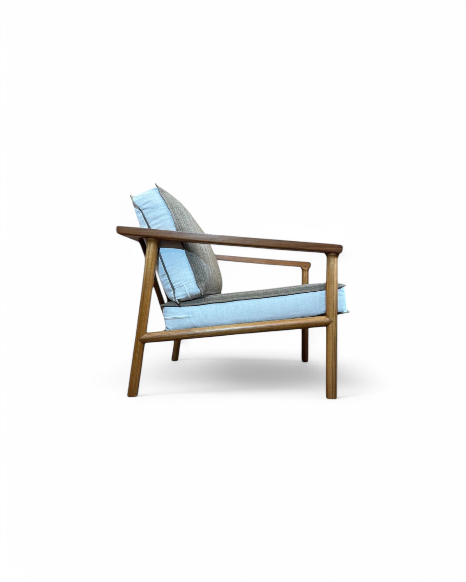 Wheat & Cream Thai Weave Teak Wood Armchair