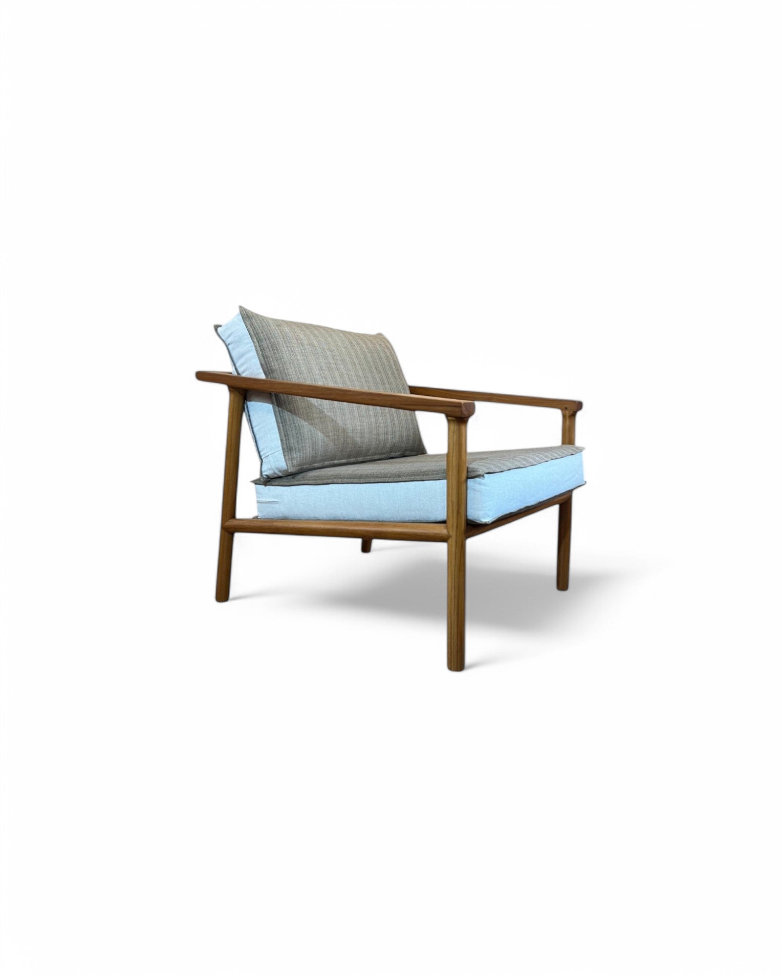 Wheat & Cream Thai Weave Teak Wood Armchair