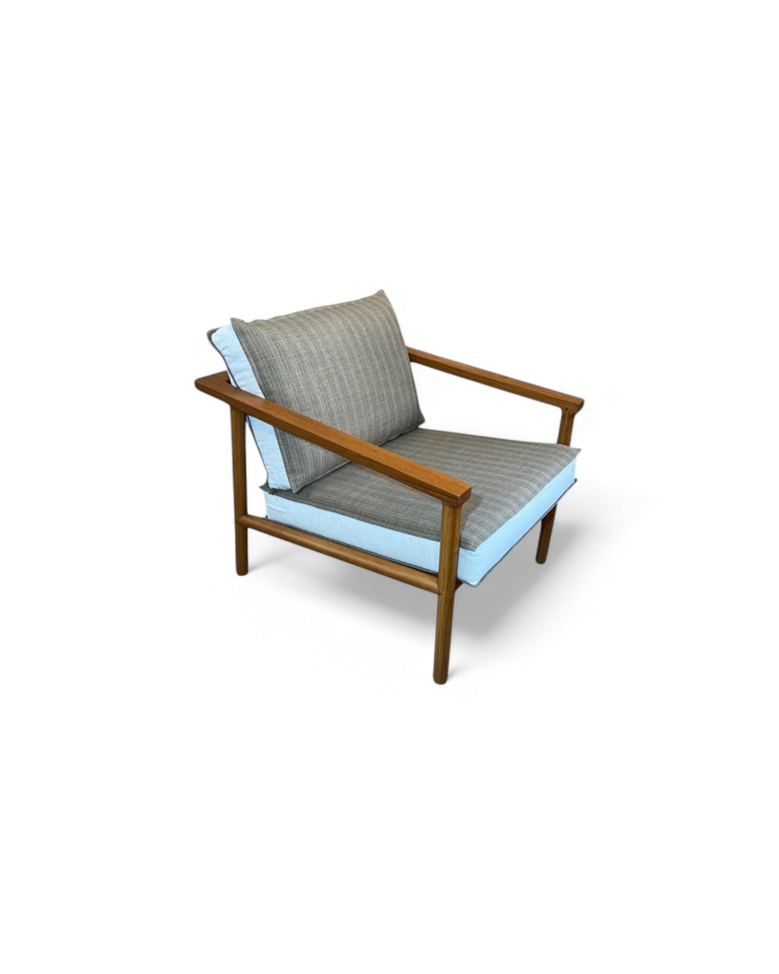 Wheat & Cream Thai Weave Teak Wood Armchair