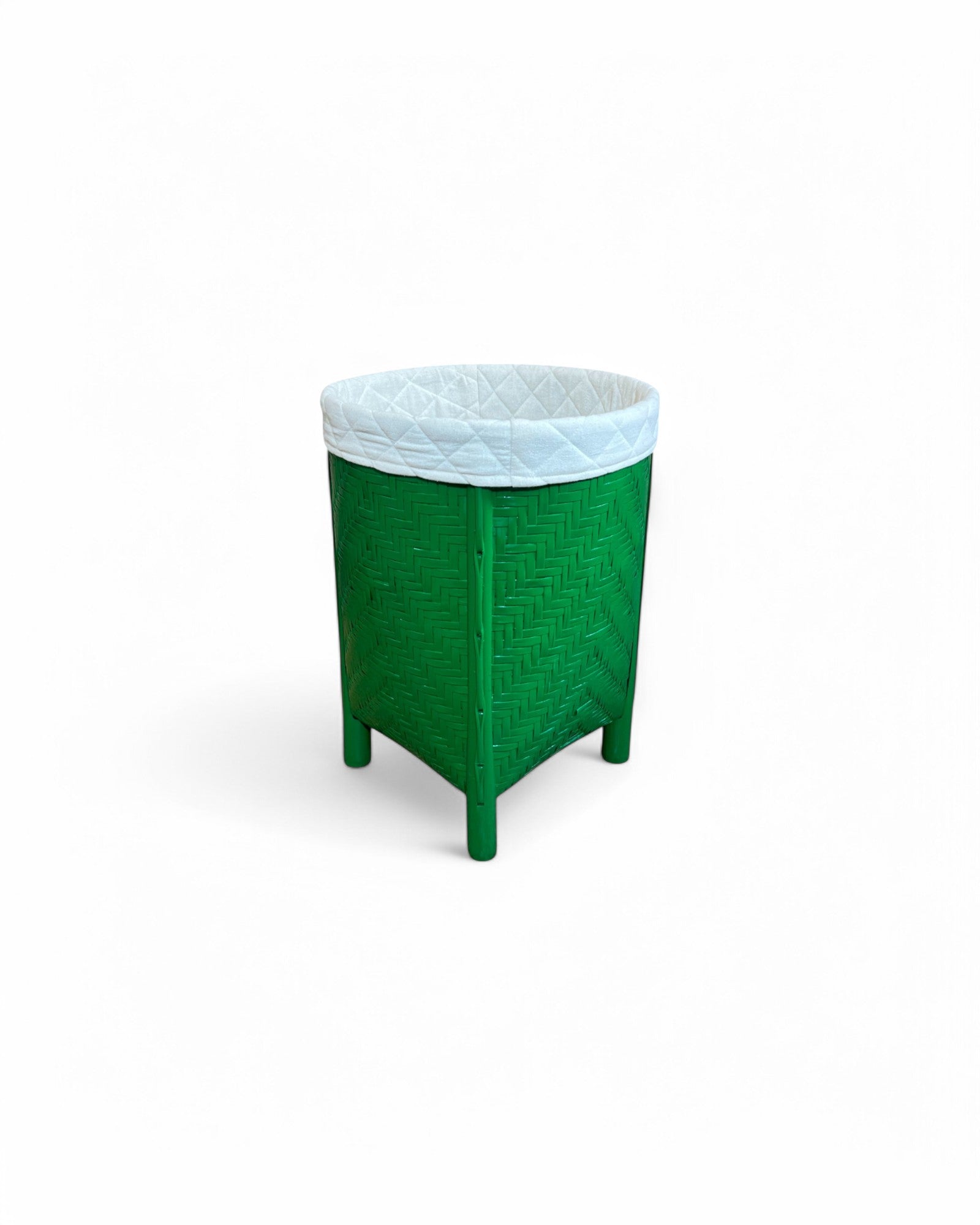 Bamboo Weaved Green Laundry Basket (Tall)