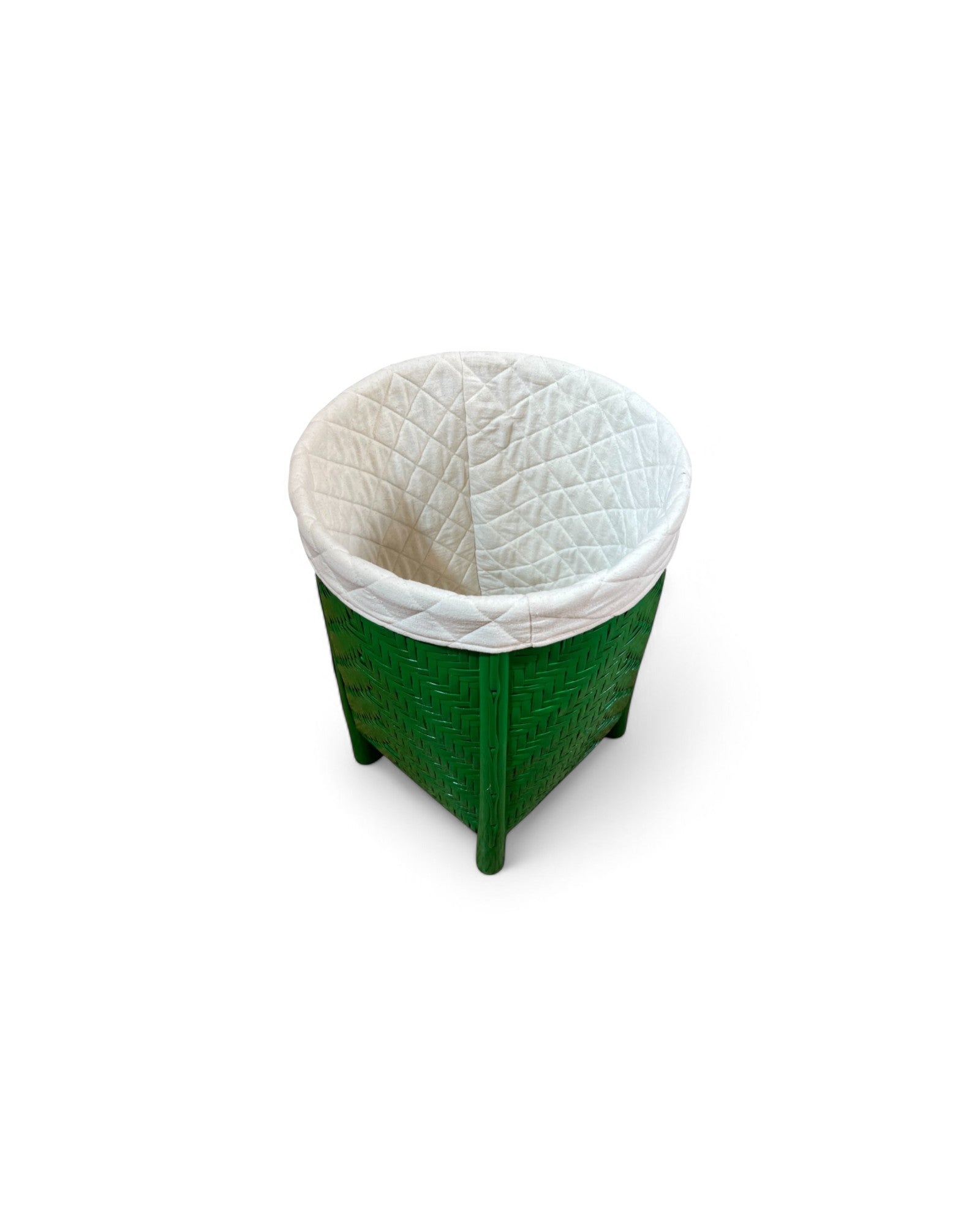 Bamboo Weaved Green Laundry Basket (Tall)