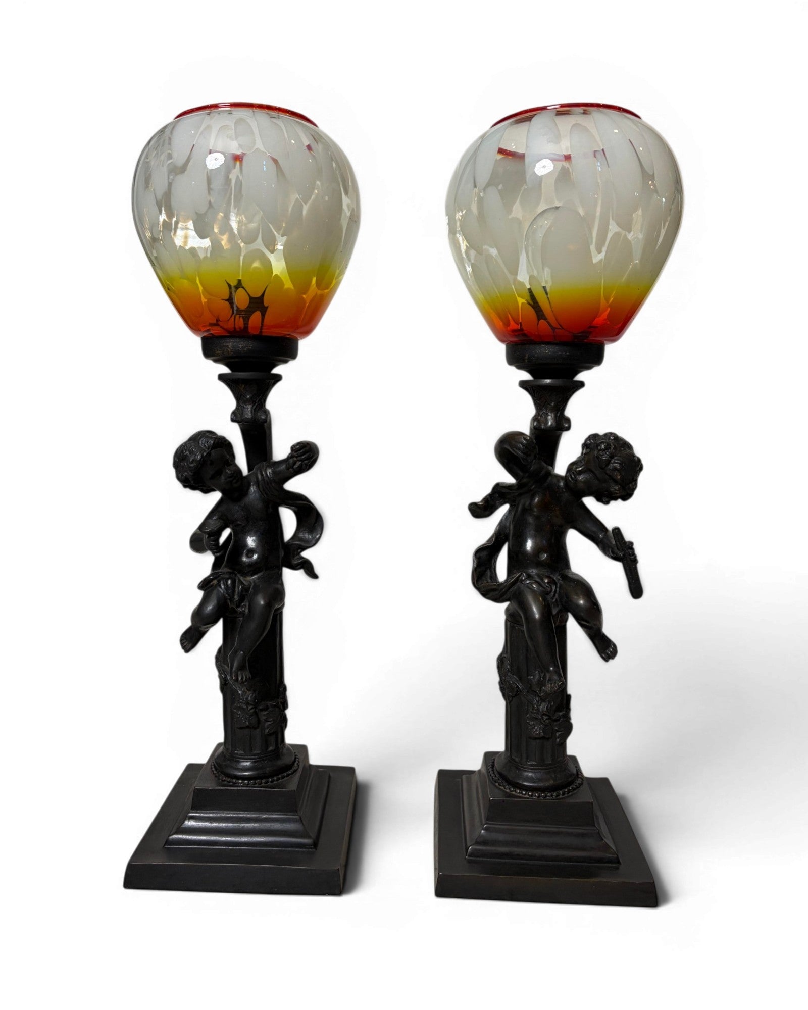 Murano Glass Cherub Table Lamp
