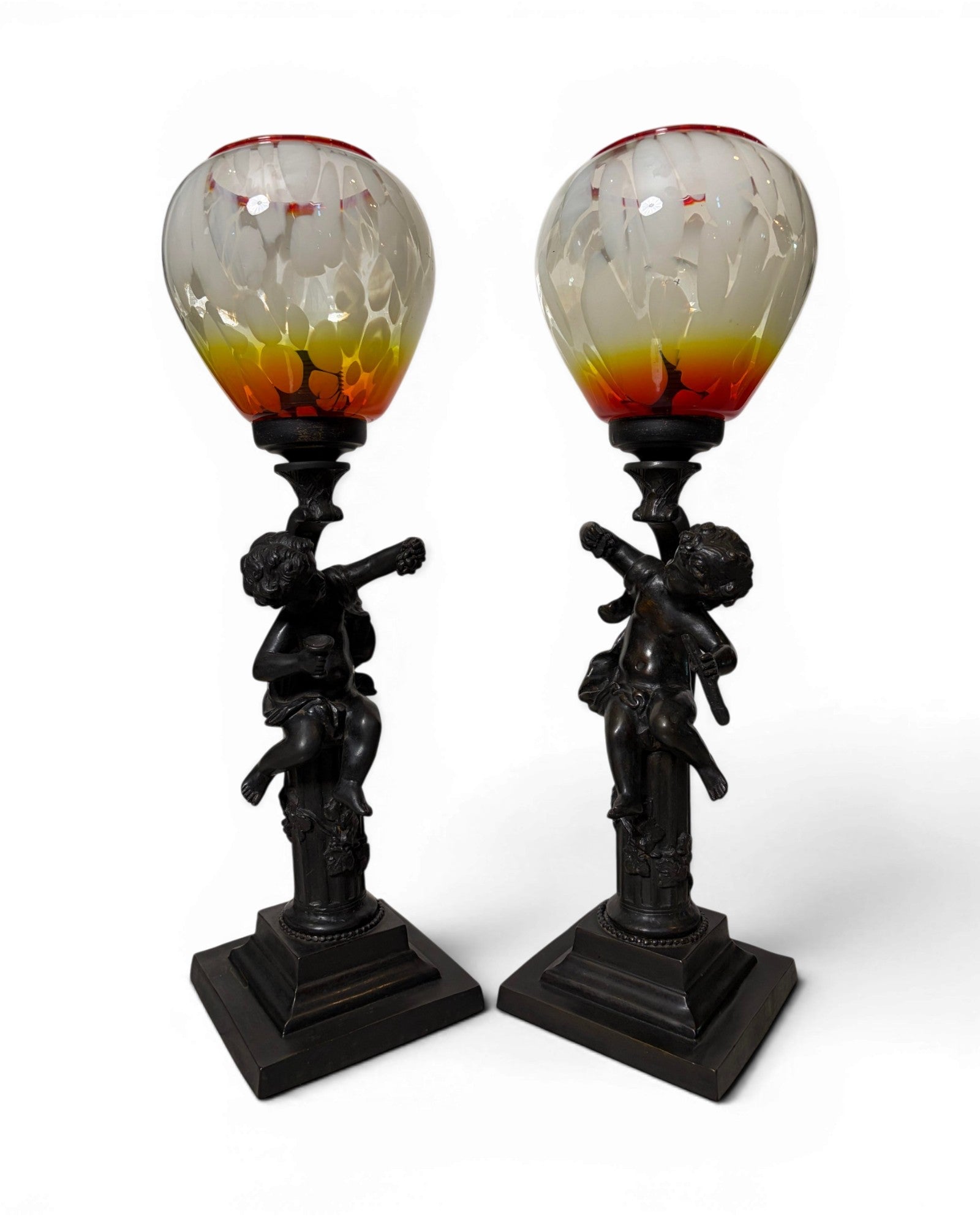 Murano Glass Cherub Table Lamp