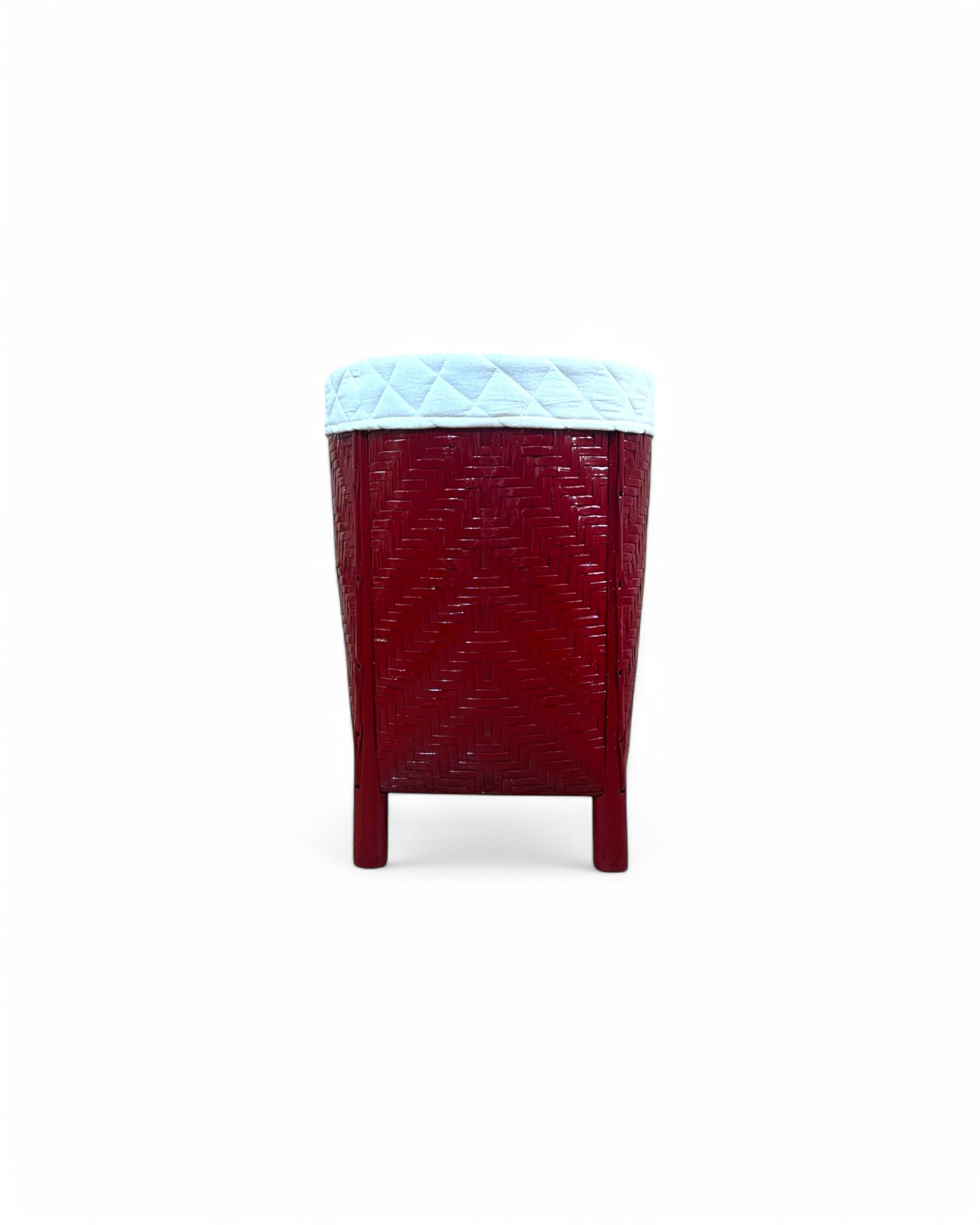 Bamboo Weaved Maroon Laundry Basket (Tall)