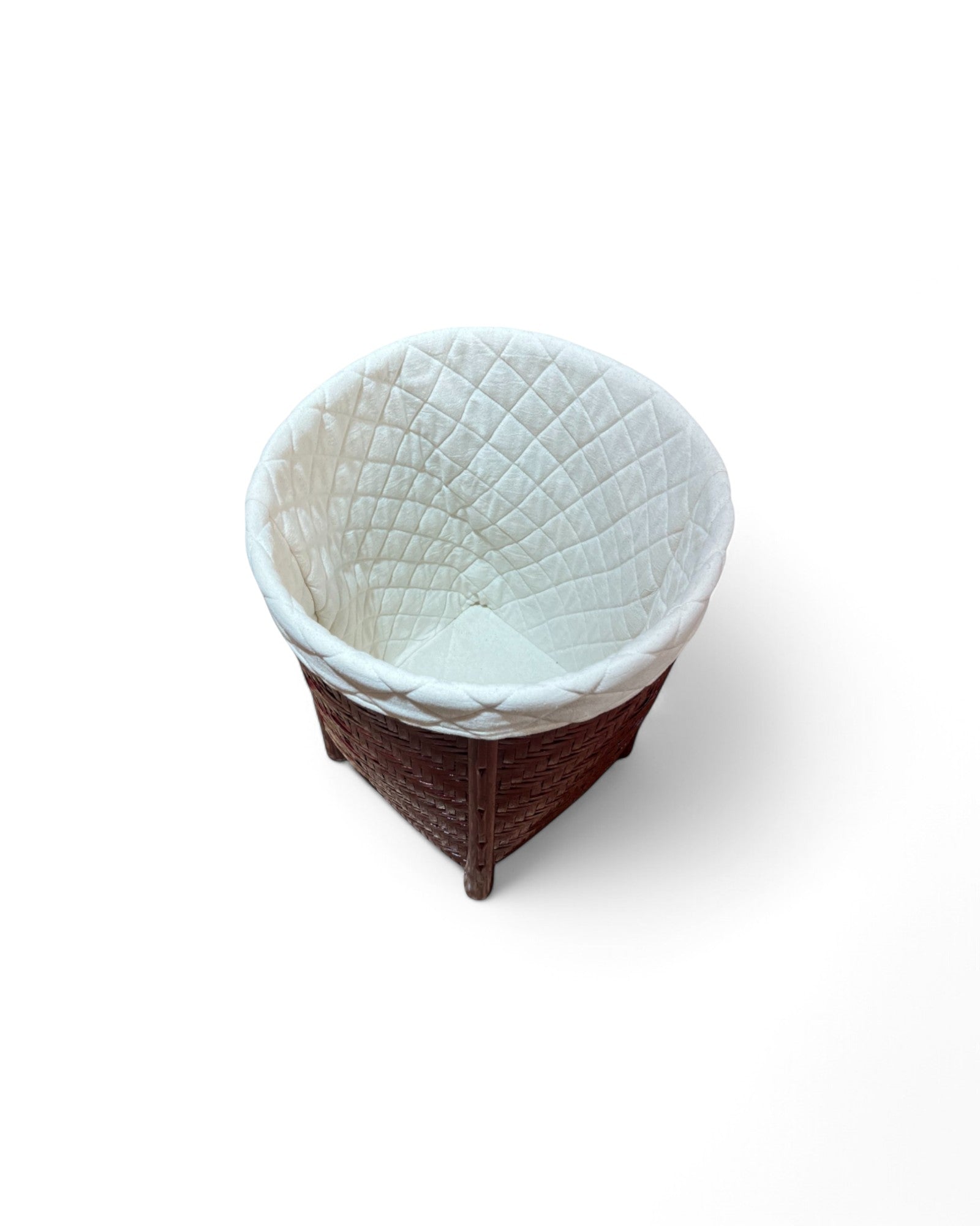 Bamboo Weaved Maroon Laundry Basket (Tall)