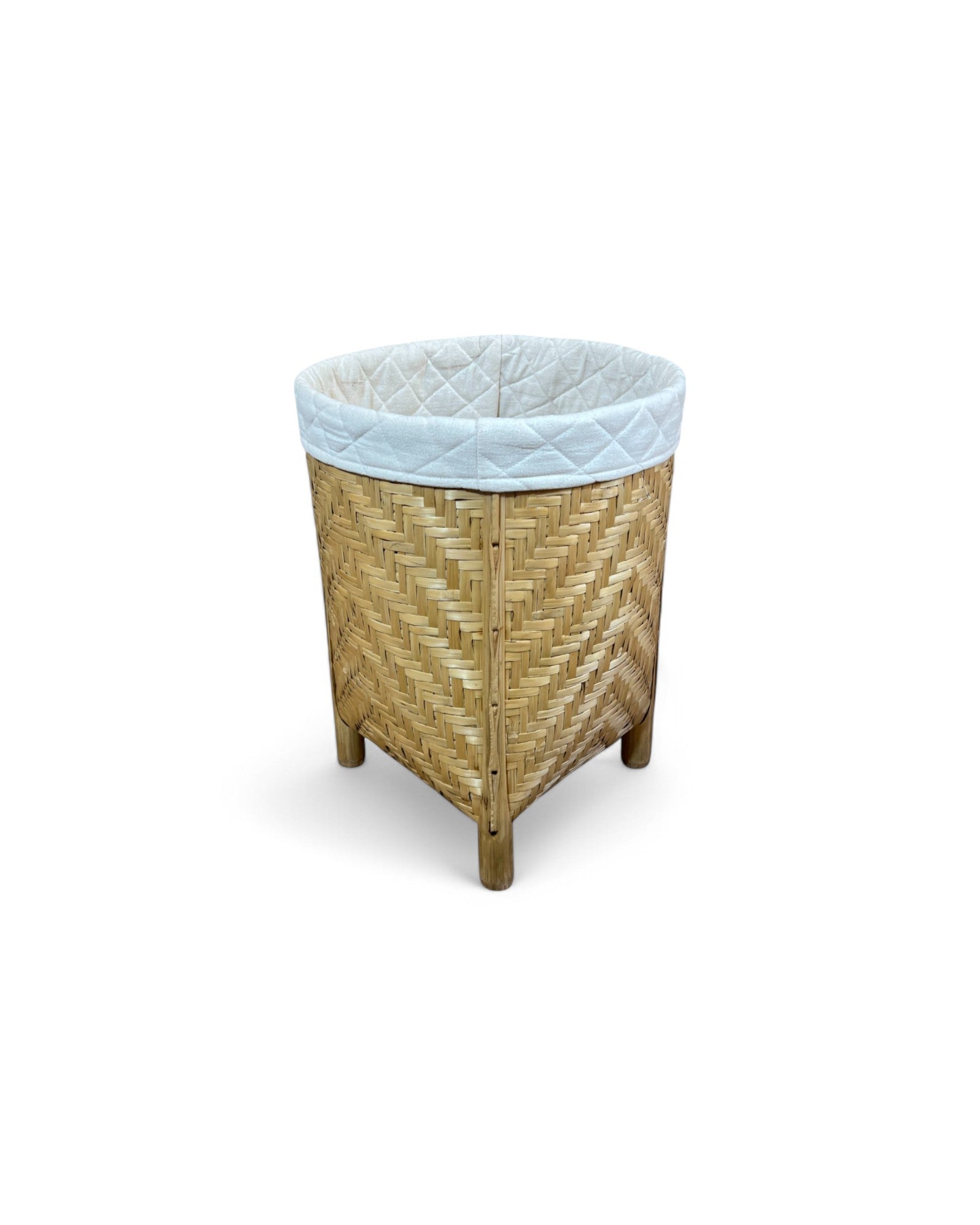 Bamboo Weaved Natural Laundry Basket (Tall)