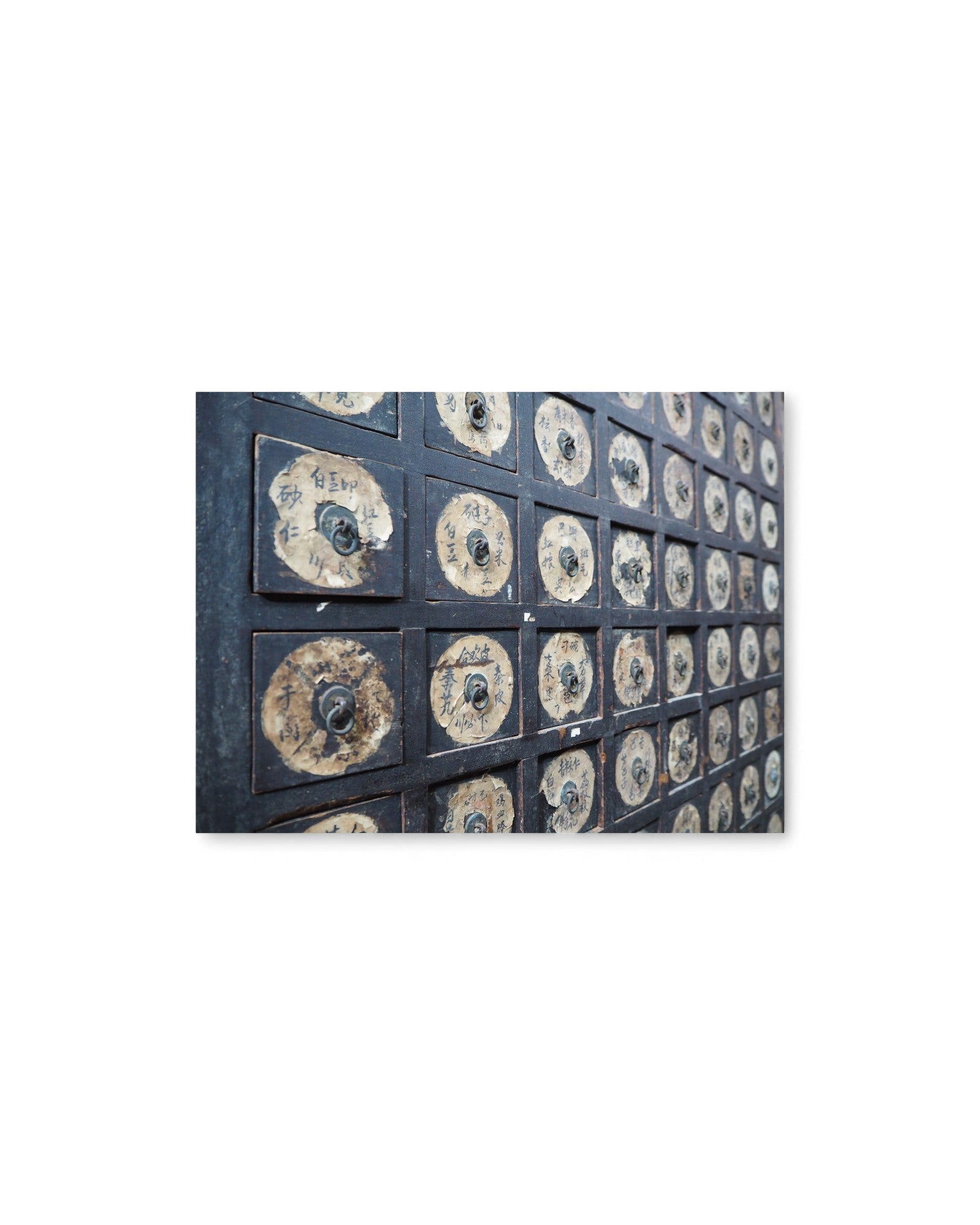 19th Century Antique Chinese Medicine Cabinet with Preserved Hand-Calligraphic Labels