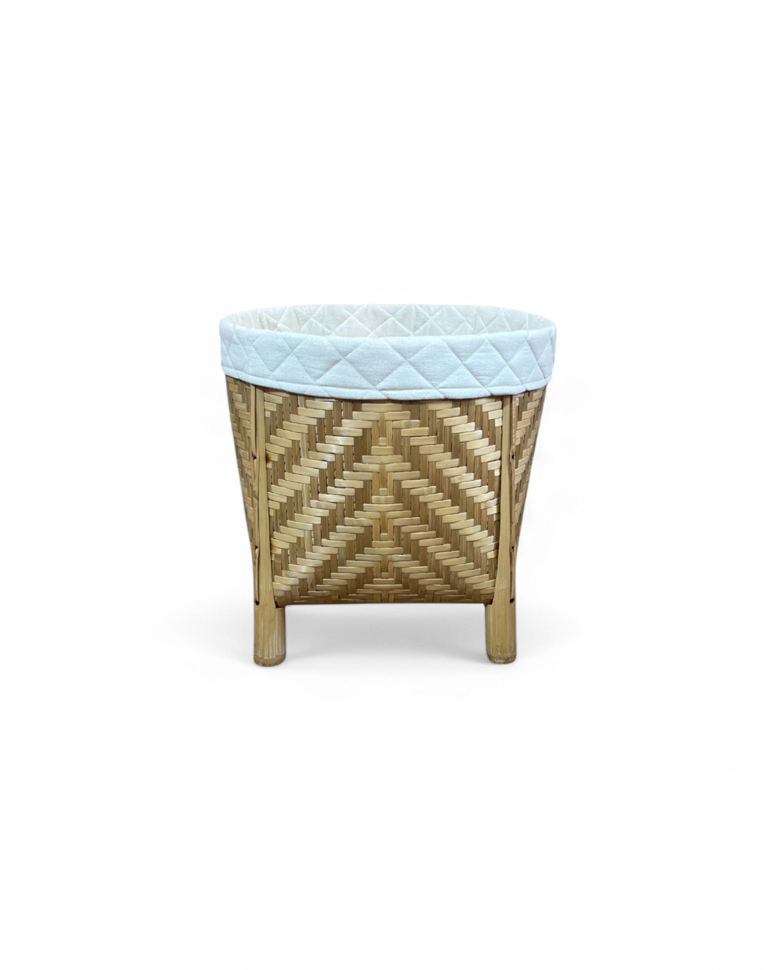 Bamboo Weaved Natural Laundry Basket (Short)