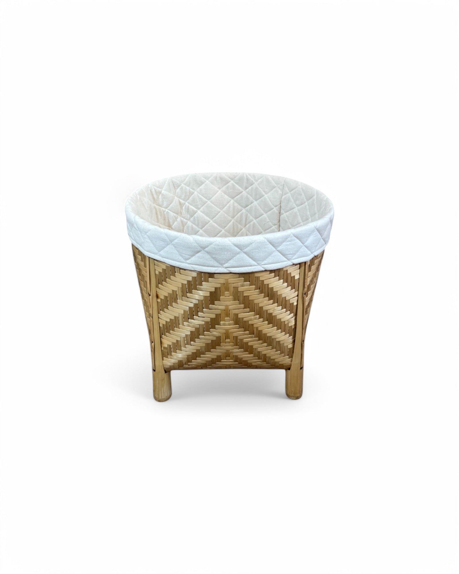 Bamboo Weaved Natural Laundry Basket (Short)
