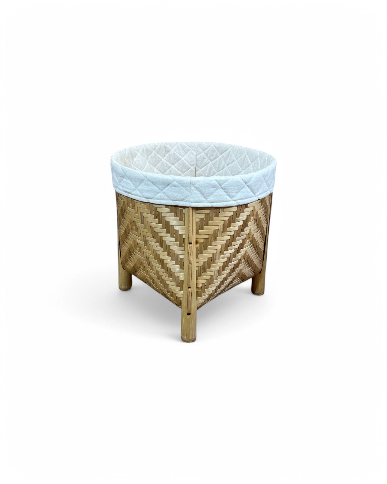 Bamboo Weaved Natural Laundry Basket (Short)