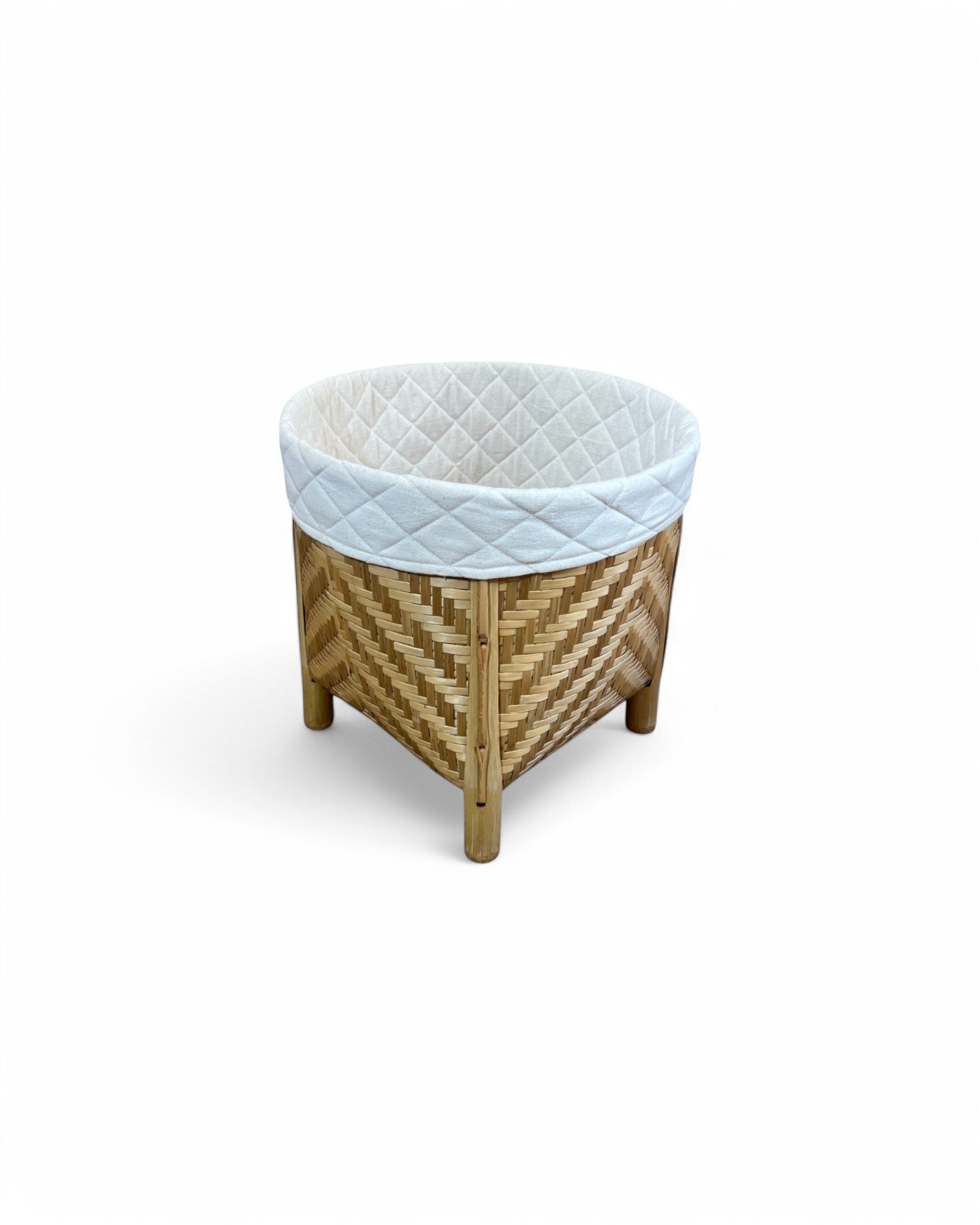 Bamboo Weaved Natural Laundry Basket (Short)