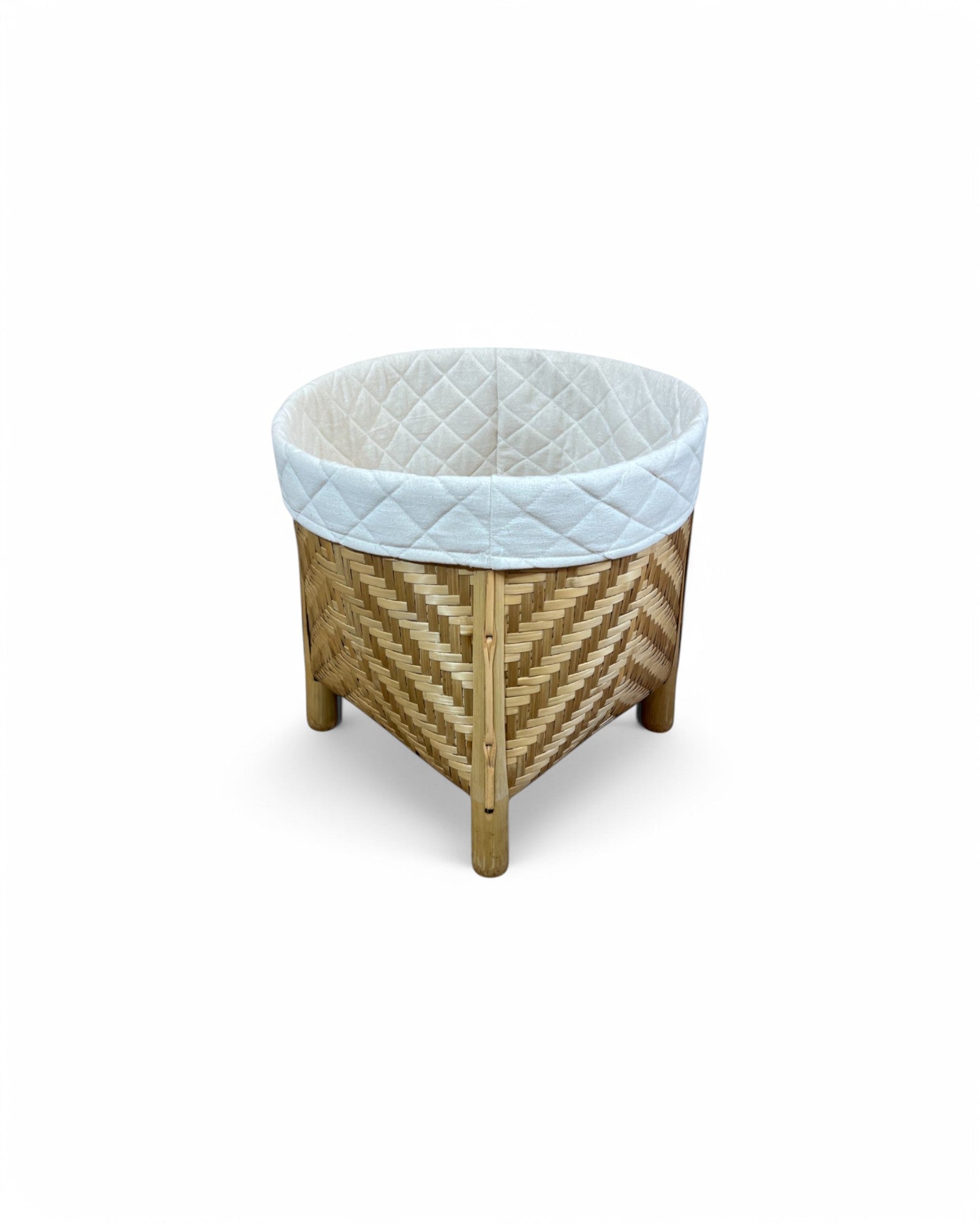 Bamboo Weaved Natural Laundry Basket (Short)