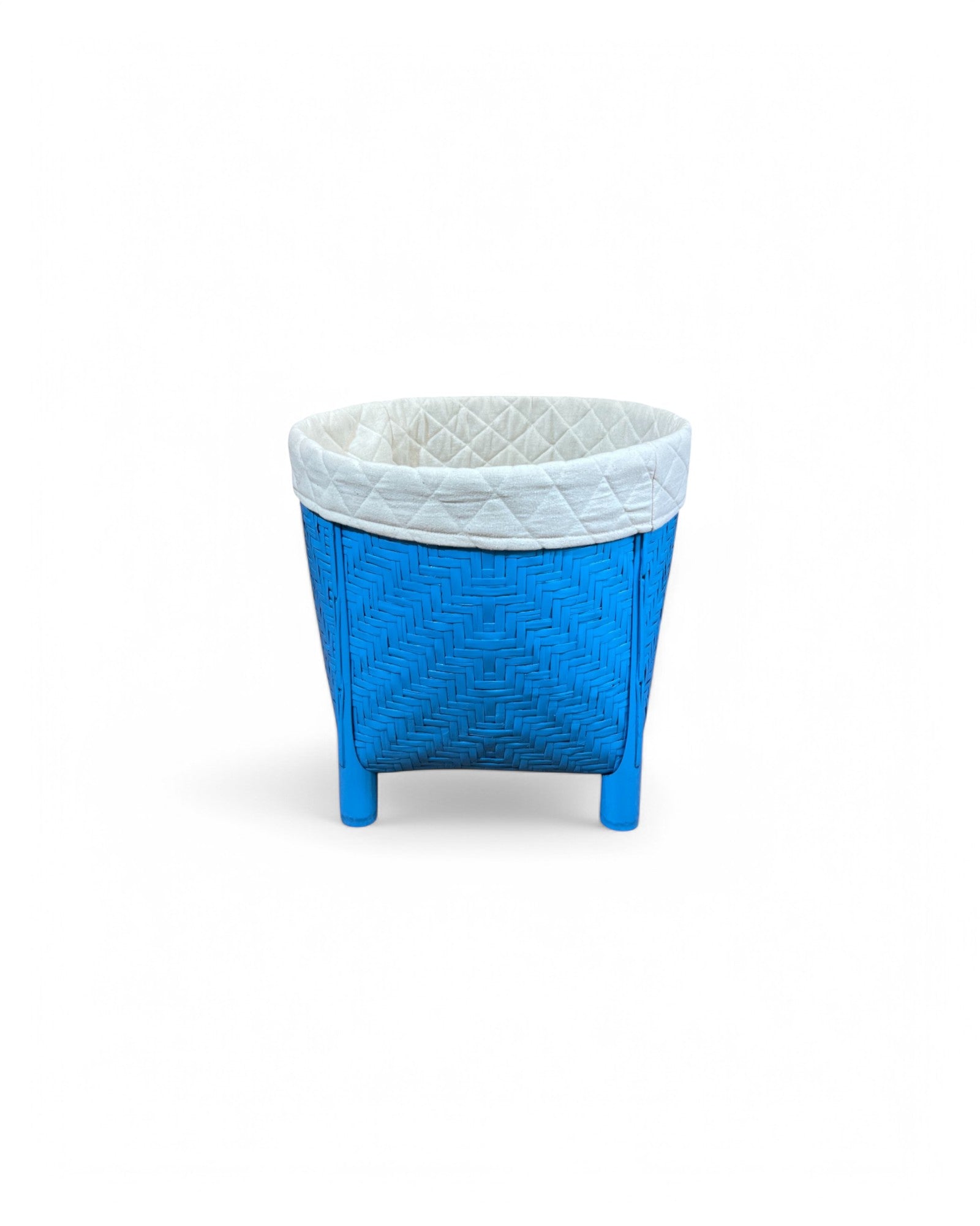 Bamboo Weaved Light Blue Laundry Basket (Short)