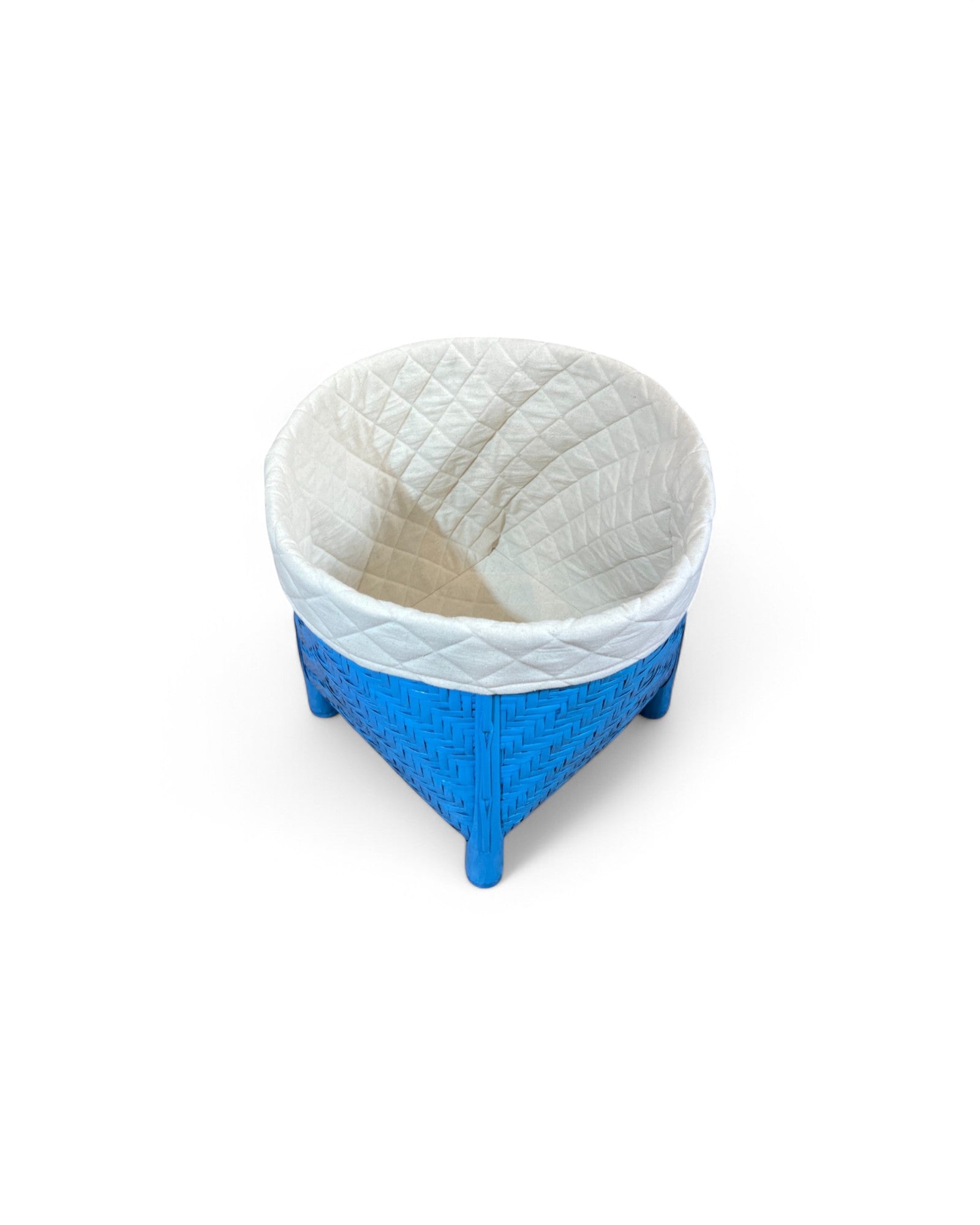 Bamboo Weaved Light Blue Laundry Basket (Short)